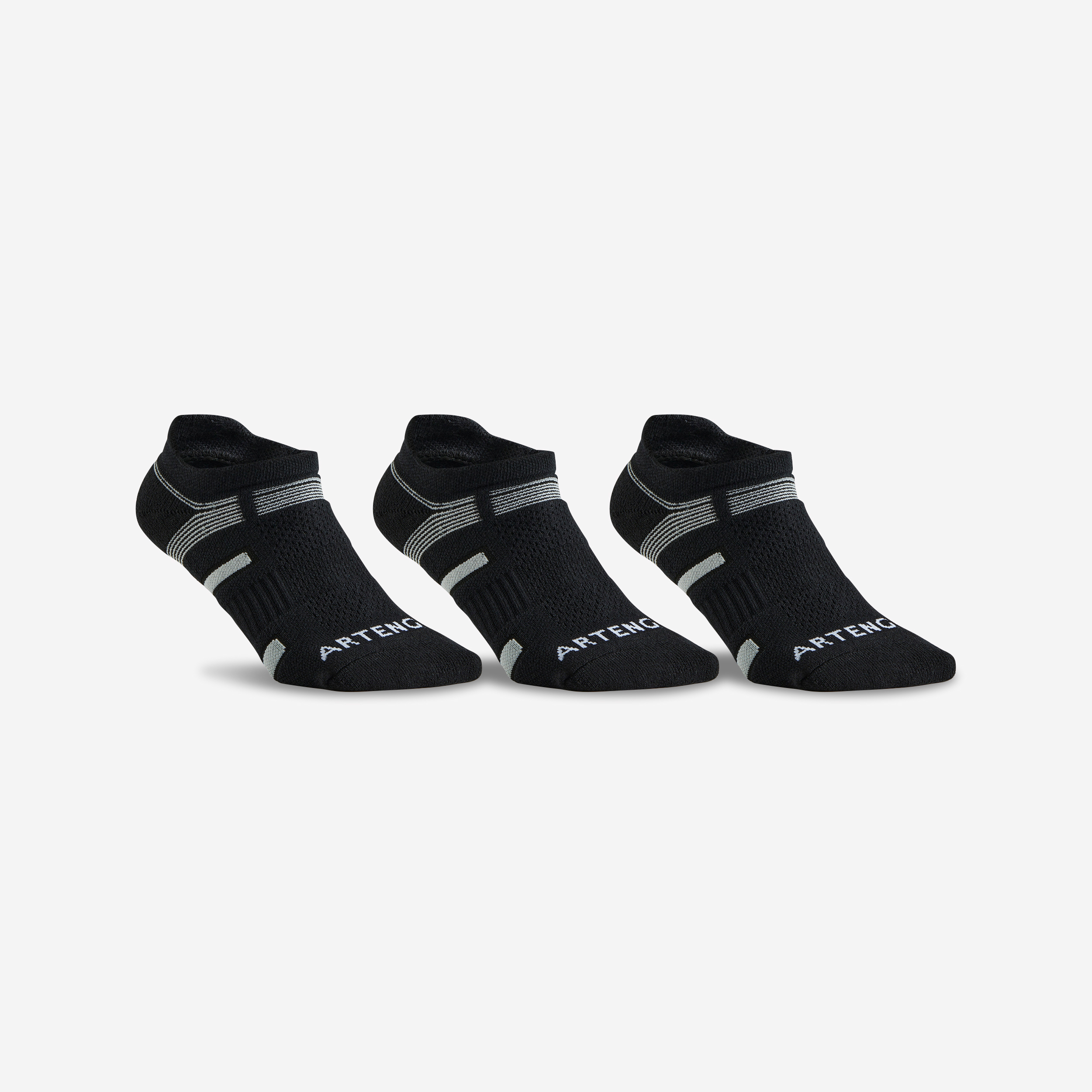 Chaussettes de sport basses artengo rs 560 noir gris lot de 3 - Tennis - Artengo- Clubs - Entreprises - Collectivités - Associations