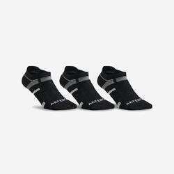 Chaussettes de sport basses artengo rs 560 noir gris lot de 3