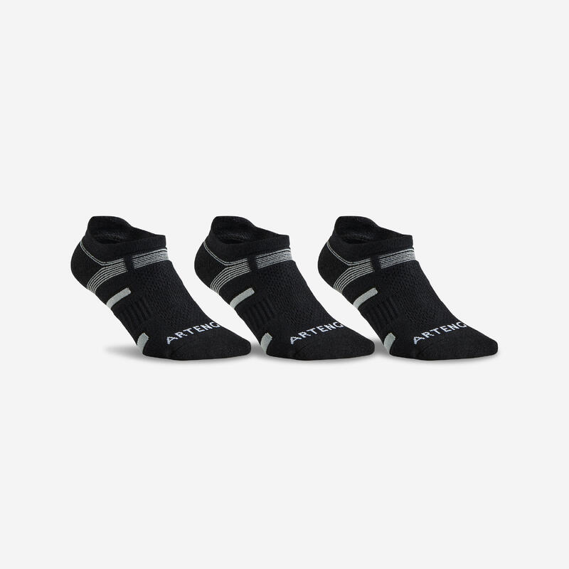 CHAUSSETTES DE SPORT BASSES ARTENGO RS 560 NOIR GRIS LOT DE 3