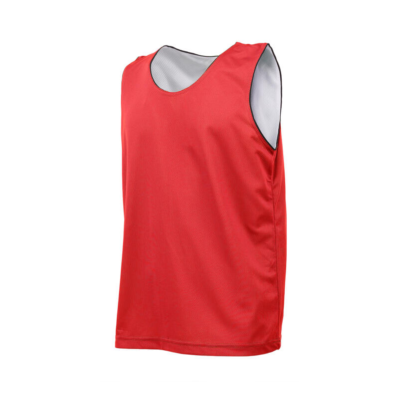 Completo basket reversibile adulto rosso-bianco