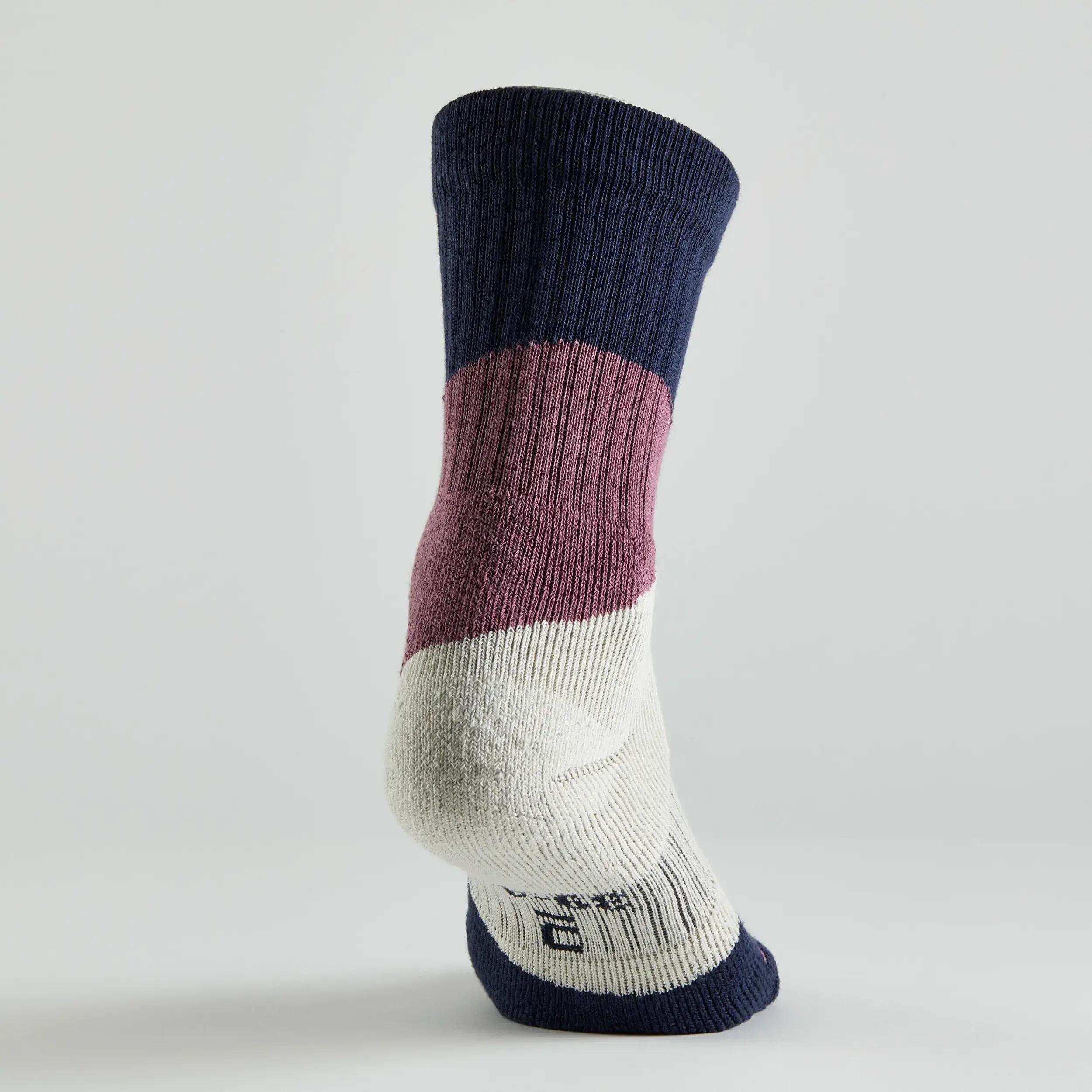 High Tennis Socks Tri-Pack RS 500 - Navy/Purple 9/13