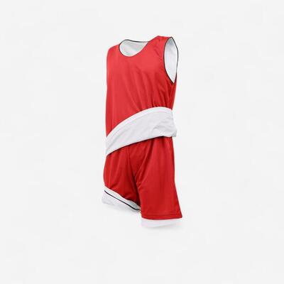 Completo basket reversibile adulto rosso-bianco