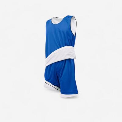 Completo basket reversibile junior royal-bianco
