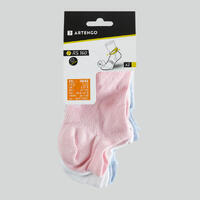 Roze/bele/plave kratke čarape za tenis RS 160 (3 para)