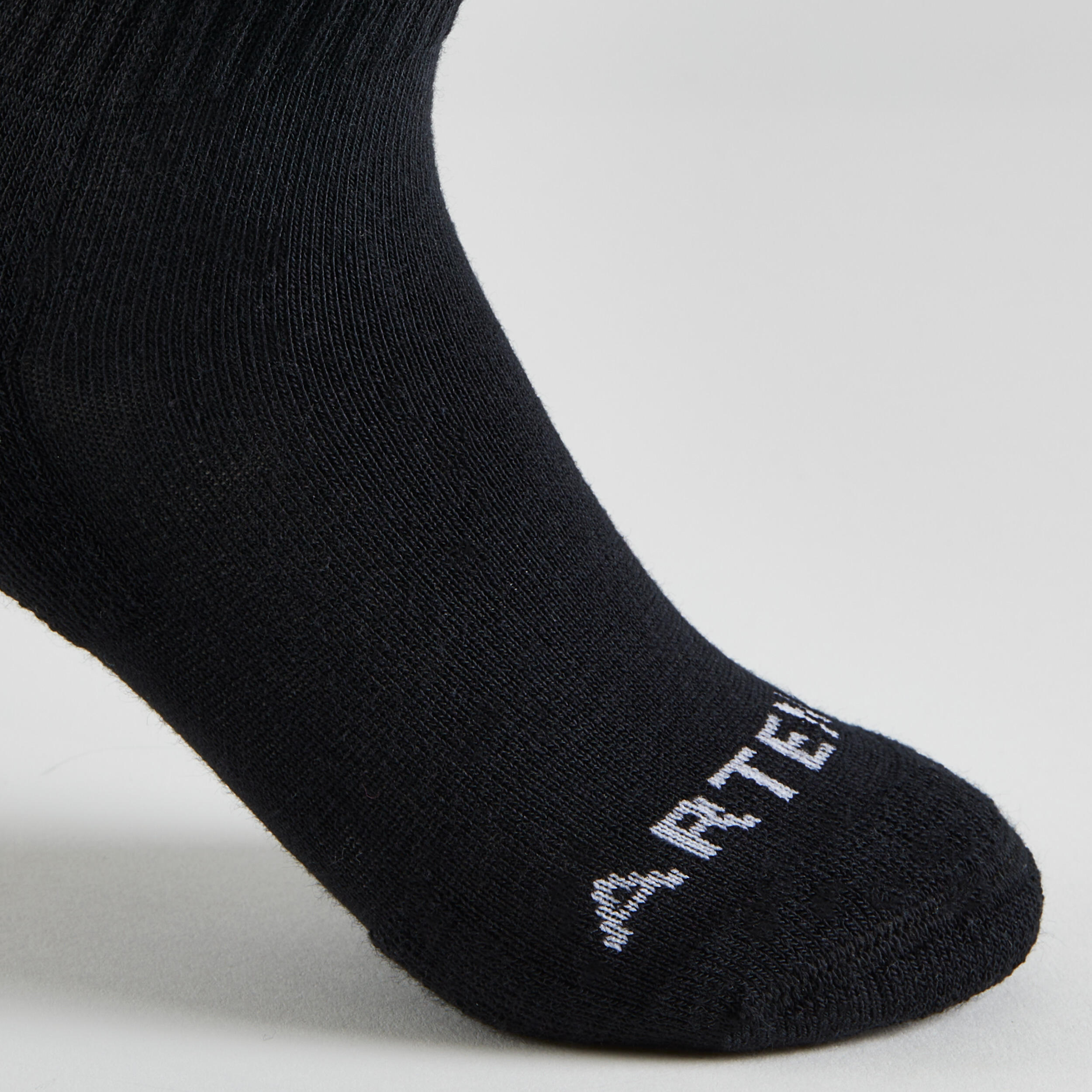 Kids' Tennis Socks RS100 High Tri-Pack - Black 7/8