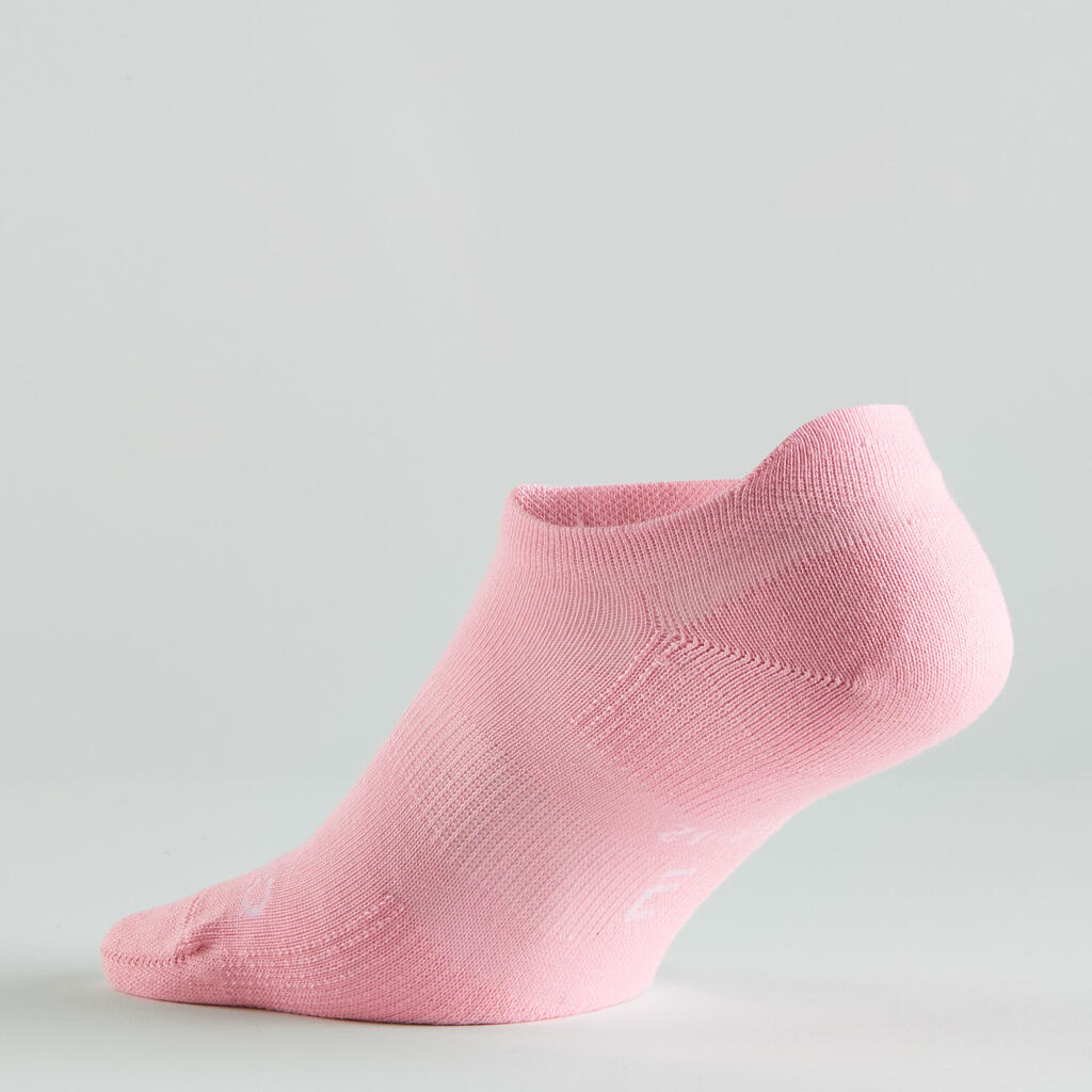 Chaussettes de sport basses Artengo RS 160 motif rose lot de 3.