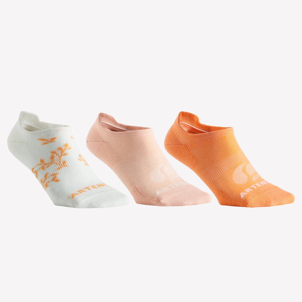 Low Sports Socks RS 160 Tri-Pack - White/Orange Patterns