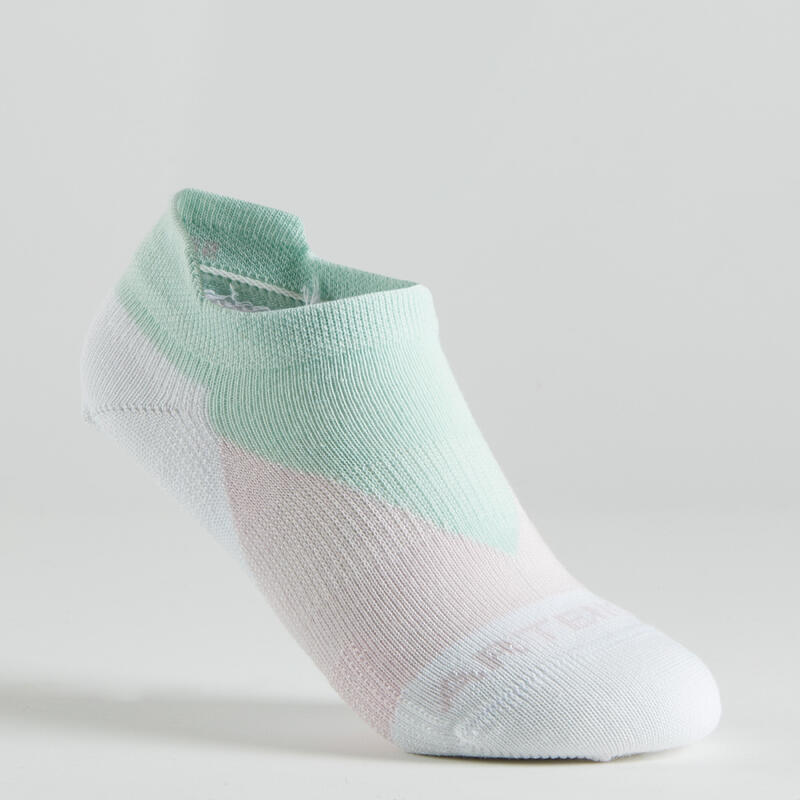Dětské nízké tenisové ponožky RS160 modré, bílé, růžové 3 páry 