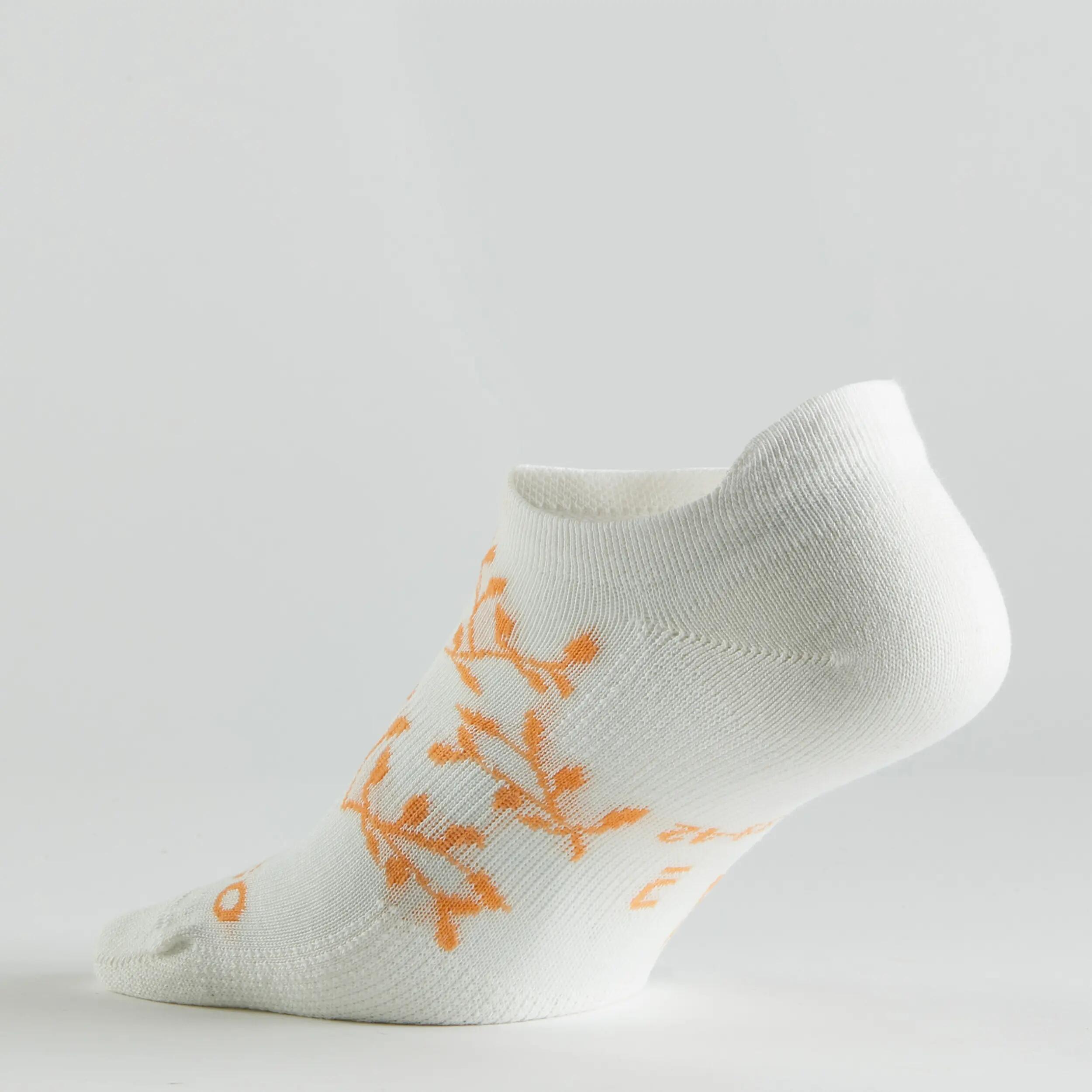 LOW SPORTS SOCKS RS 160 TRI-PACK - WHITE/ORANGE PATTERNS 4/14