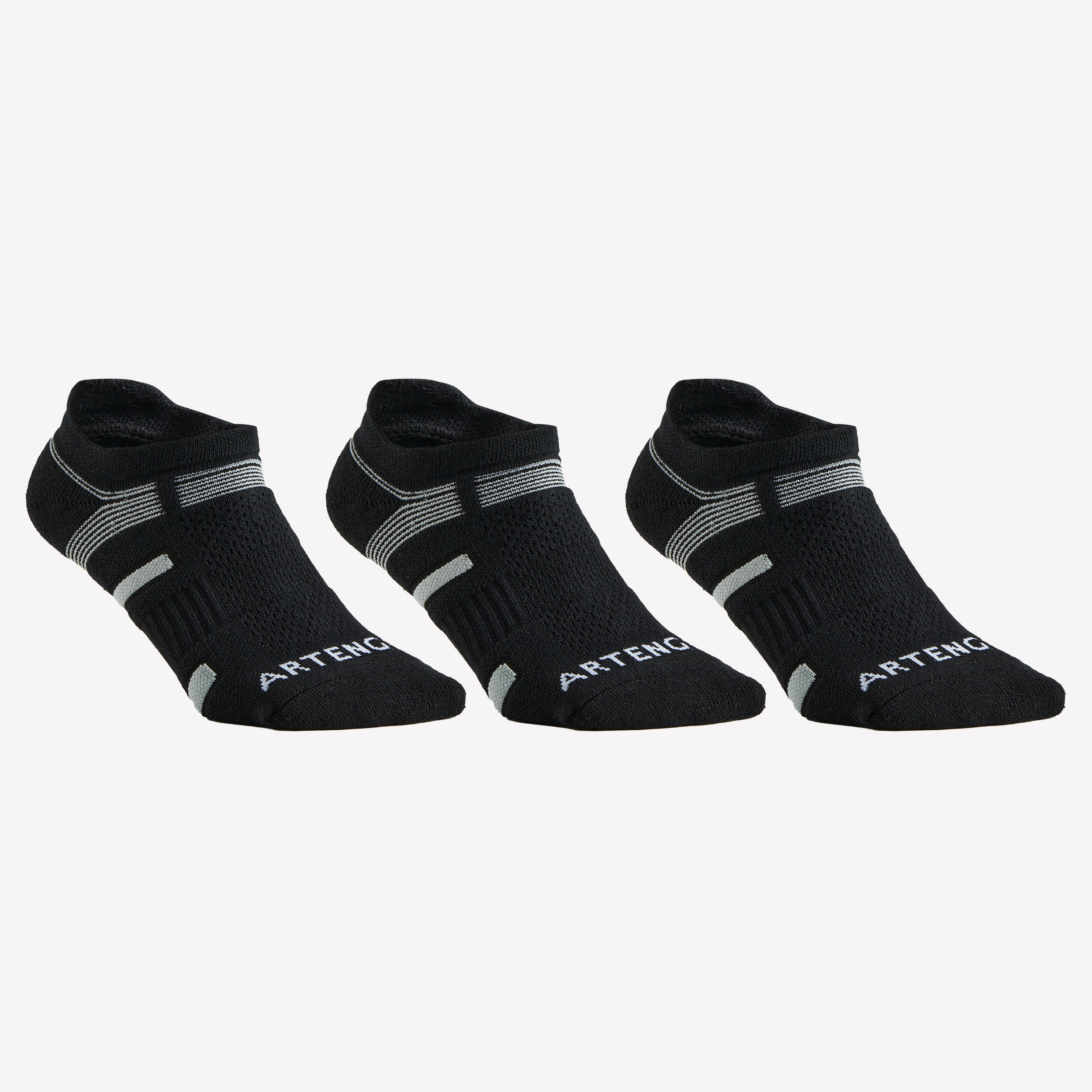 Chaussettes de tennis basses x3 - RS 560 noir/gris - ARTENGO