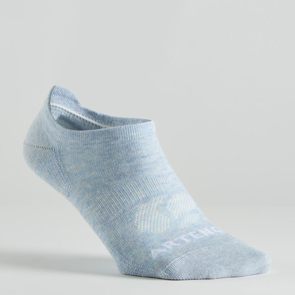 Chaussettes de sport basses Artengo RS 160 motif rose lot de 3.