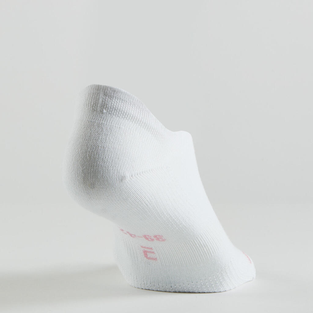 Chaussettes de sport basses Artengo RS 160 motif rose lot de 3.