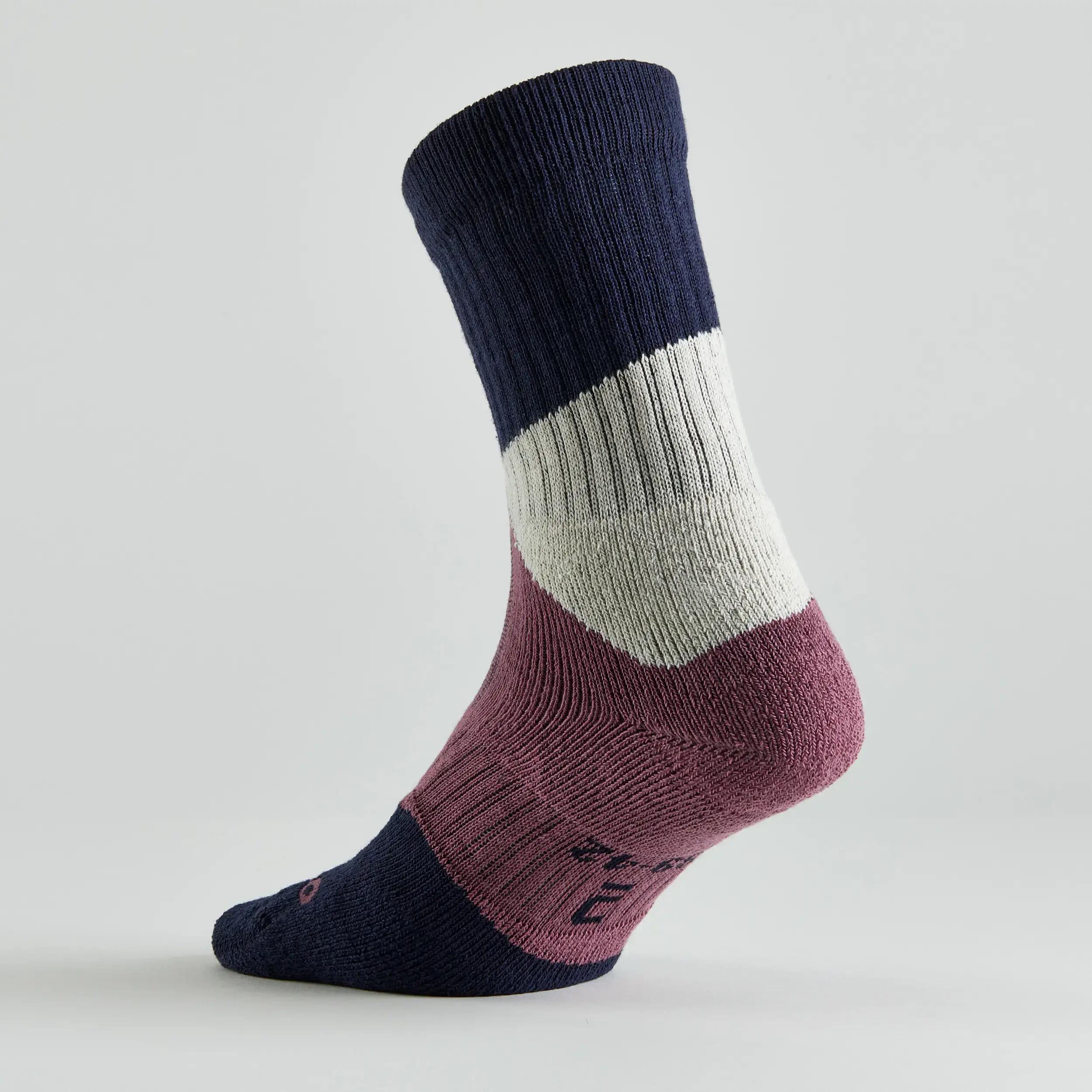 High Tennis Socks Tri-Pack RS 500 - Navy/Purple 12/13