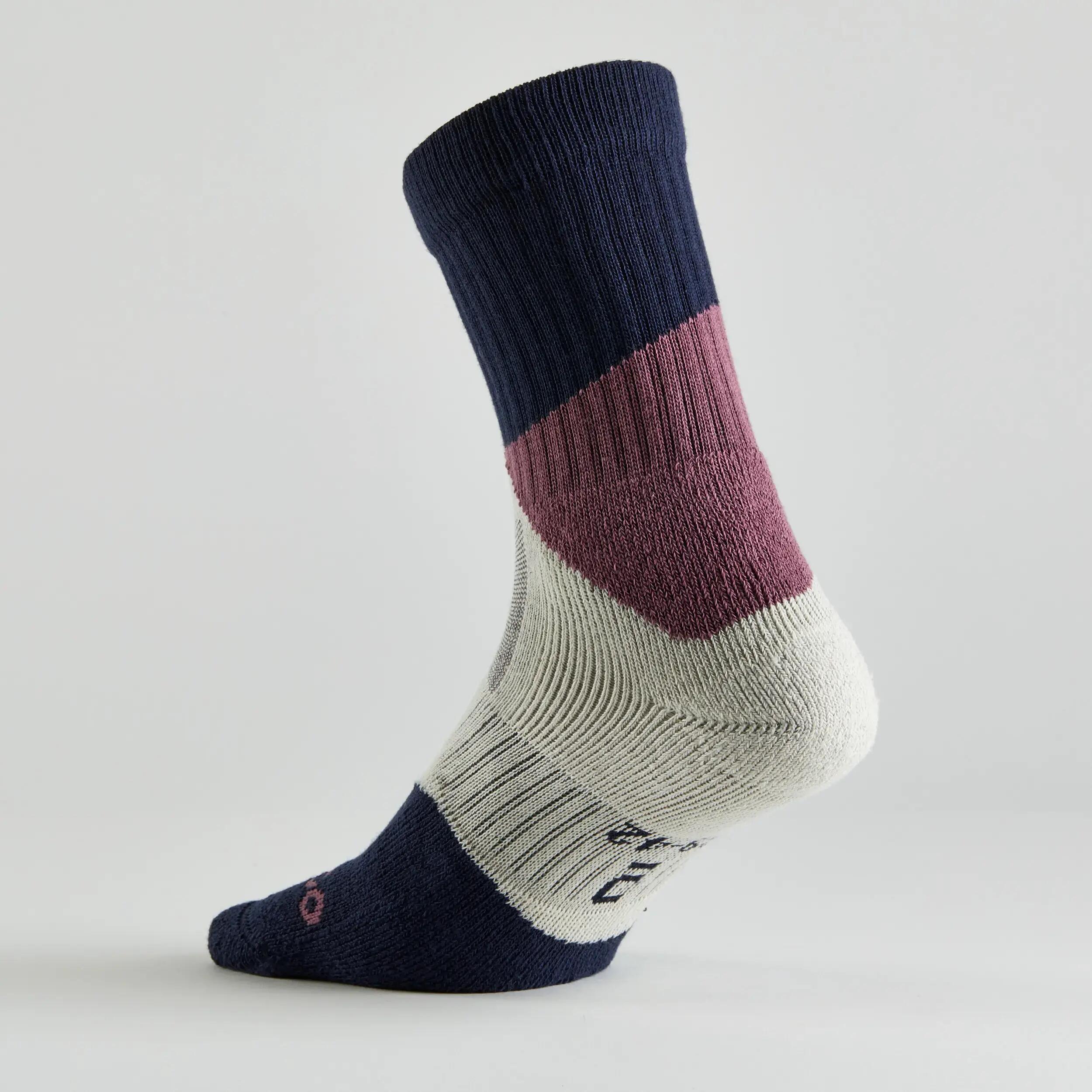 High Tennis Socks Tri-Pack RS 500 - Navy/Purple 11/13