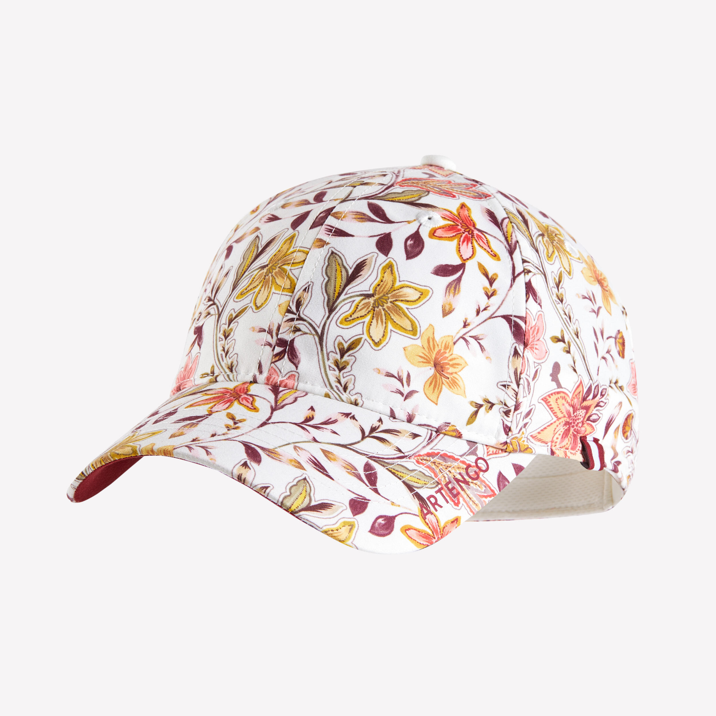 ARTENGO Tennis Cap Size 56 TC 500 - Beige Floral Print
