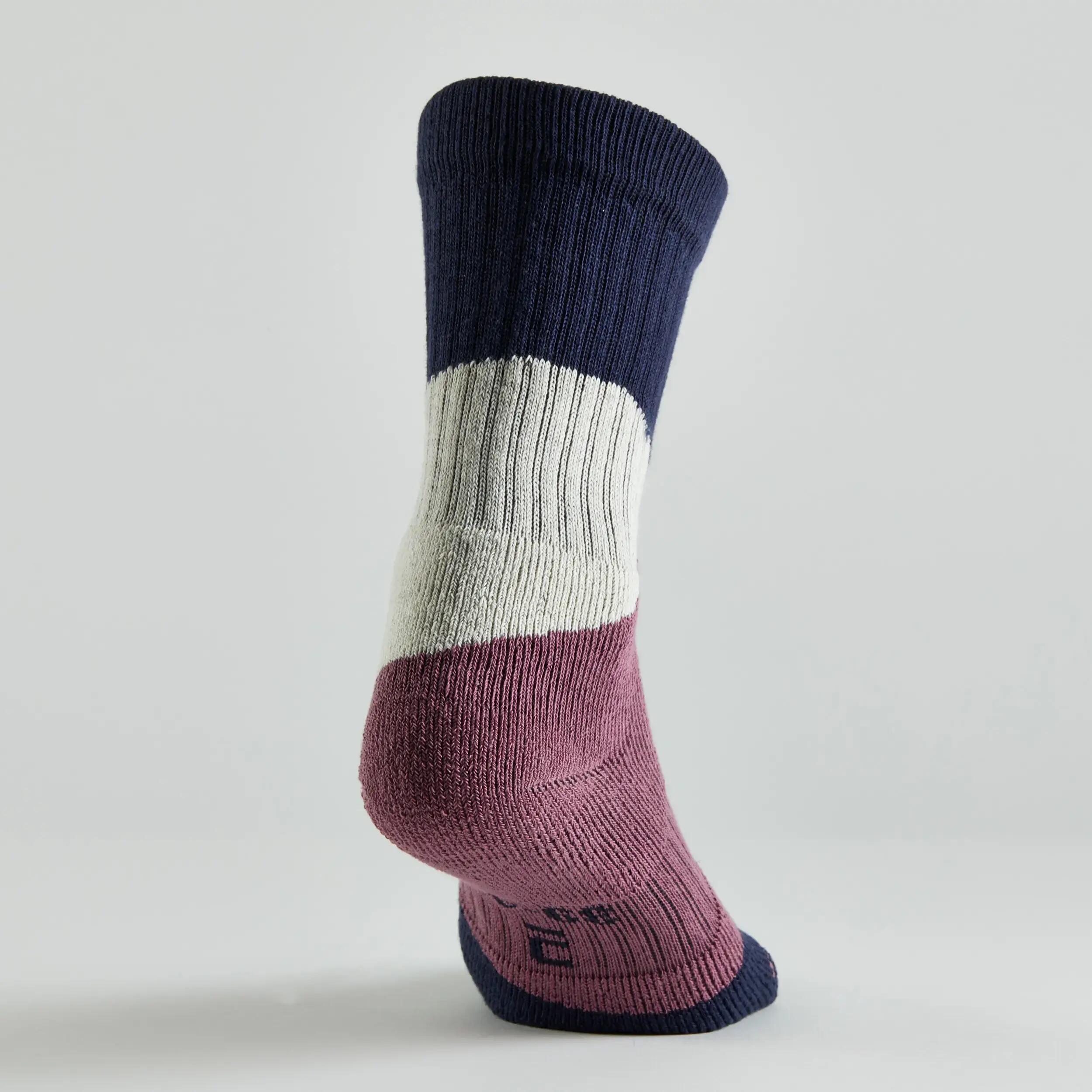 High Tennis Socks Tri-Pack RS 500 - Navy/Purple 8/13