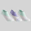 Čarape za tenis RS 160 niske dječje ružičasto-bijelo-mornarsko plave 3 para 
