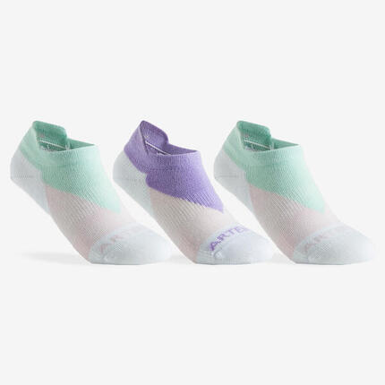 Chaussettes tennis enfant basses artengo rs 160 rose blanc marine lot de 3
