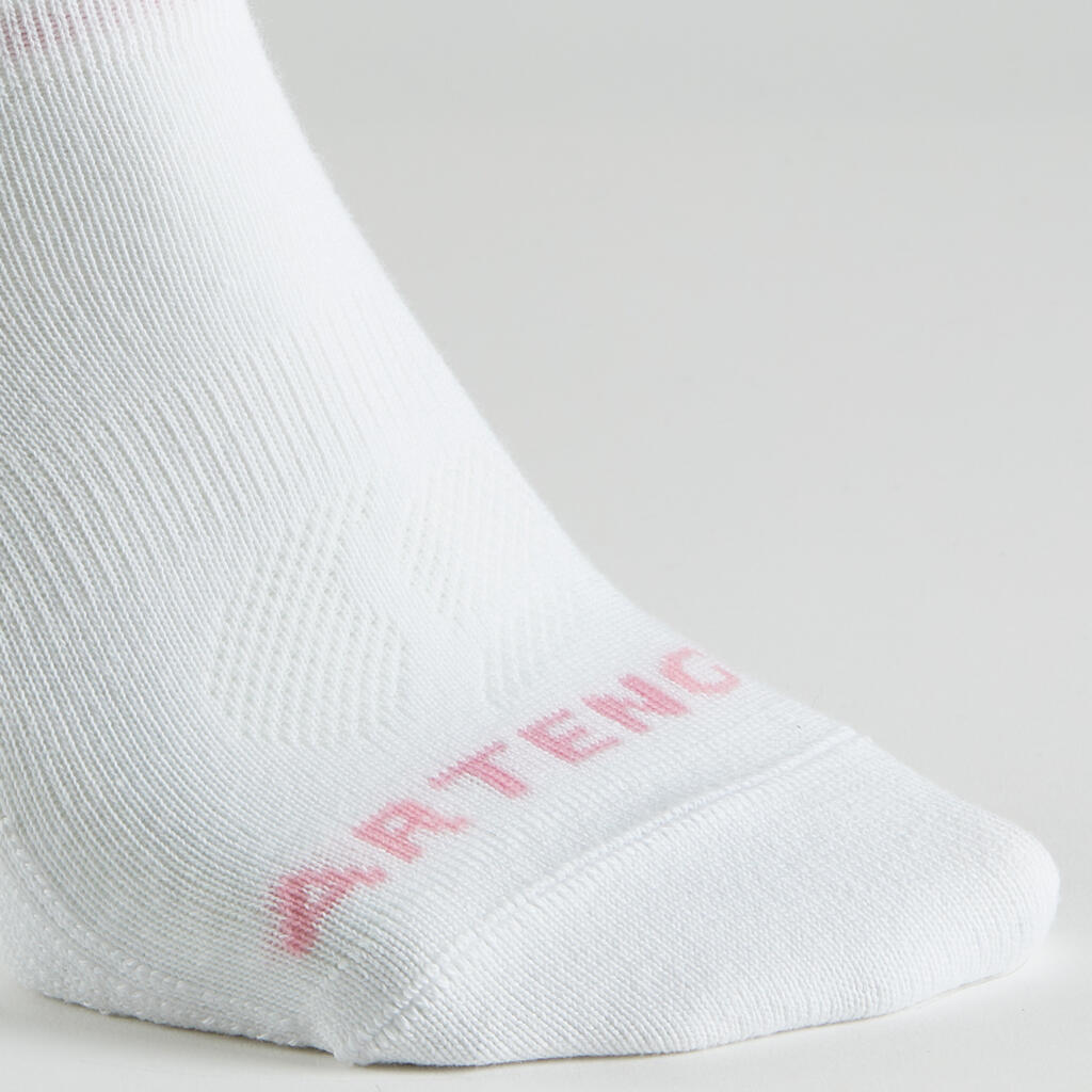 Chaussettes de sport basses Artengo RS 160 motif rose lot de 3.