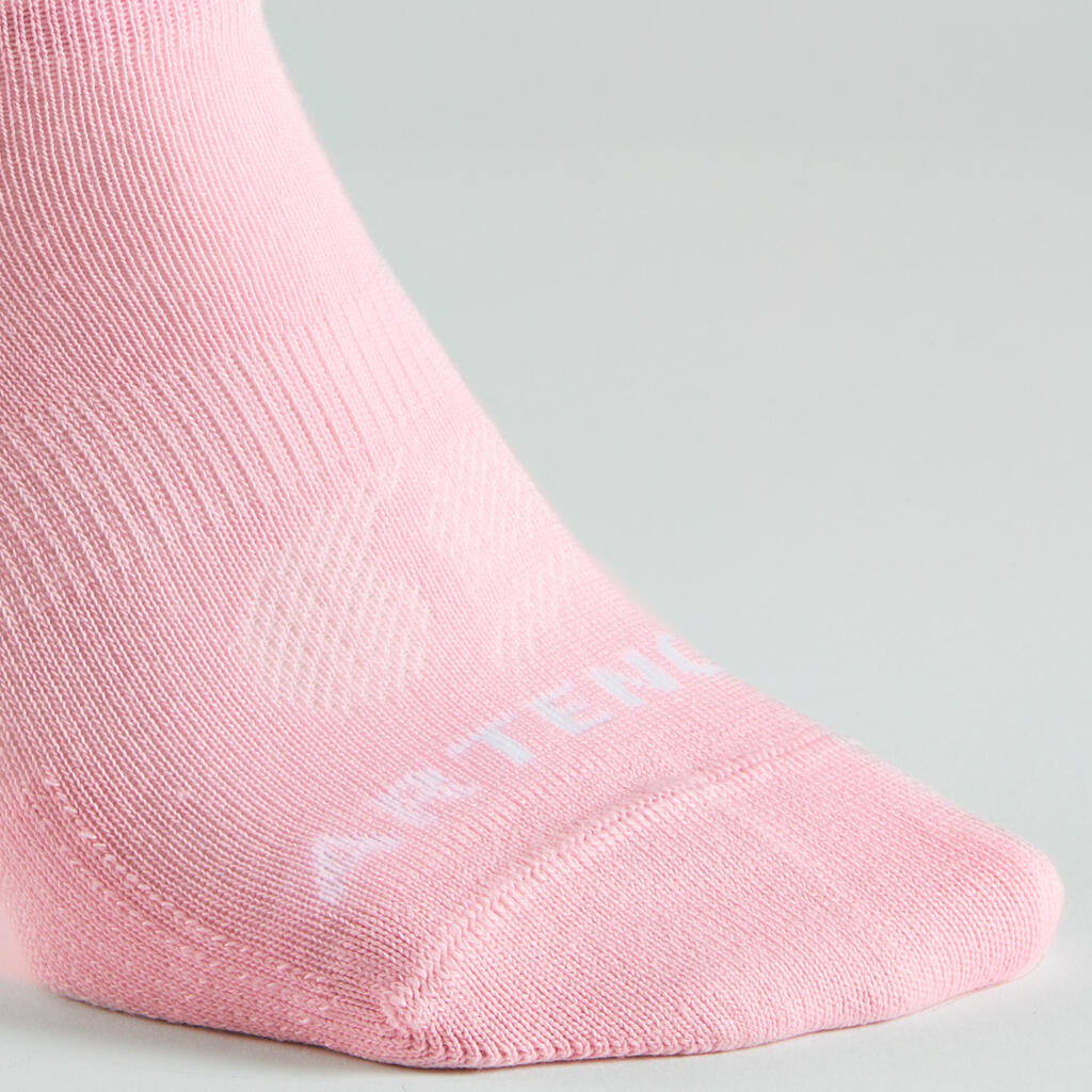 Chaussettes de sport basses Artengo RS 160 motif rose lot de 3.