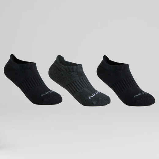 
      Kids' Low Tennis Socks Tri-Pack RS 500 - Black
  