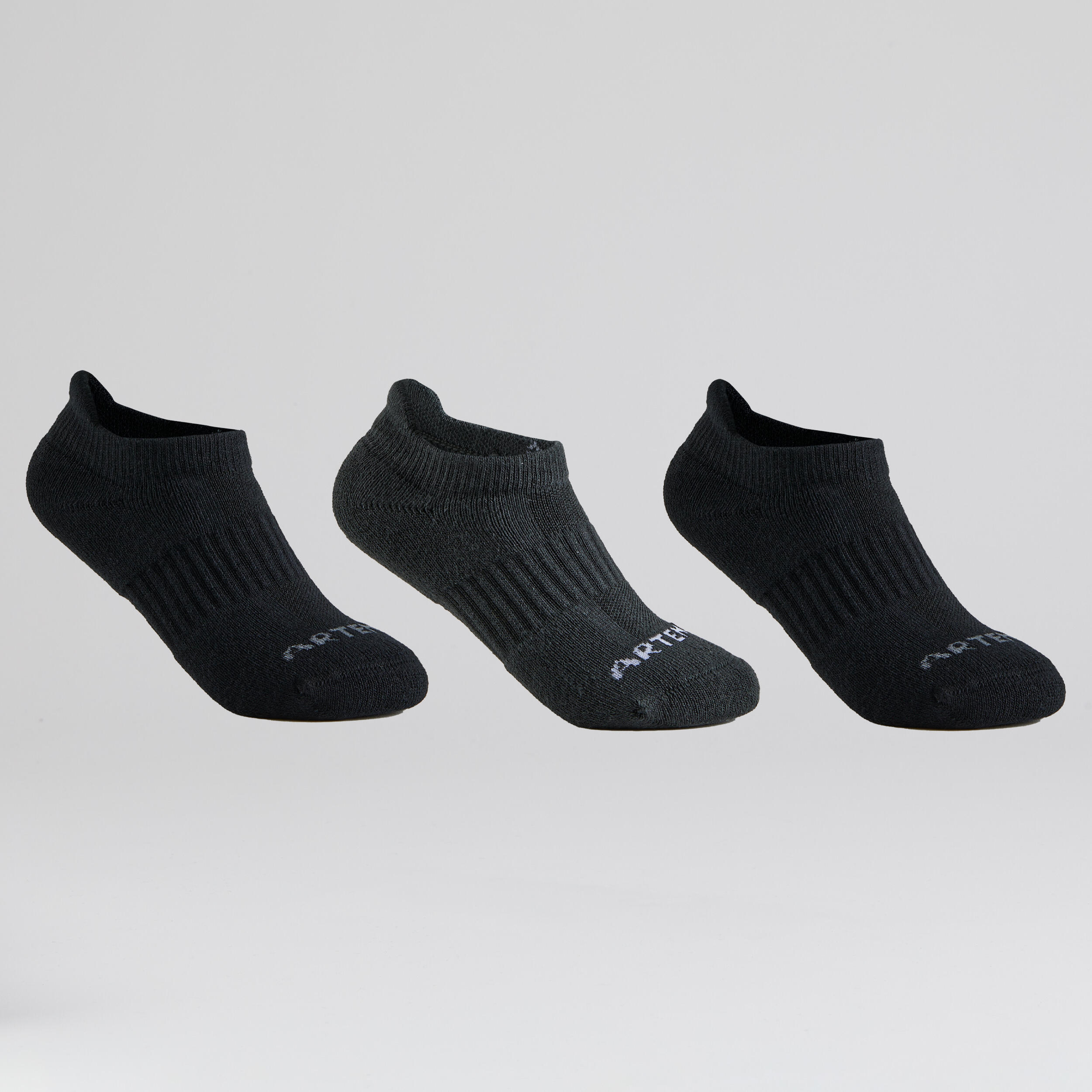 Kids' Low Tennis Socks Tri-Pack RS 500 - Black 1/3