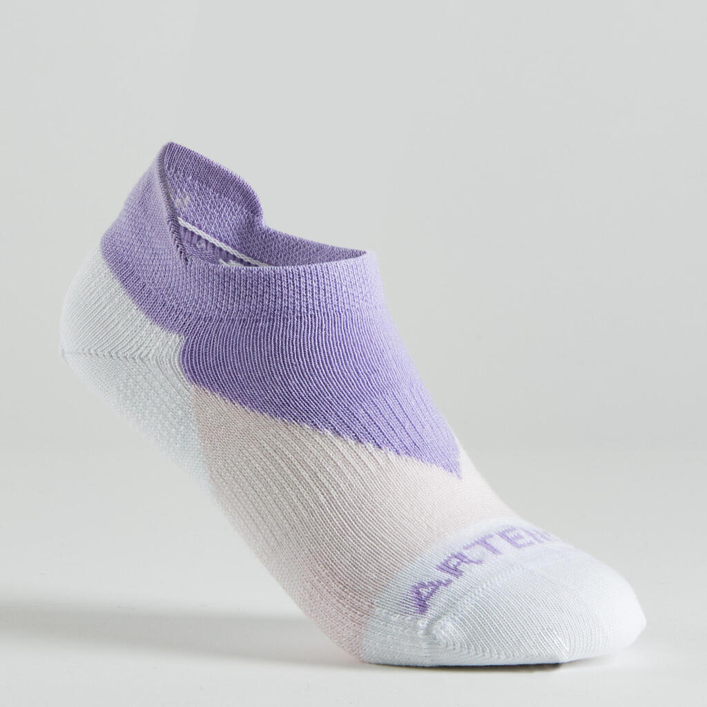 Kids' Low Tennis Socks RS 160 Tri-Pack - Green/Purple