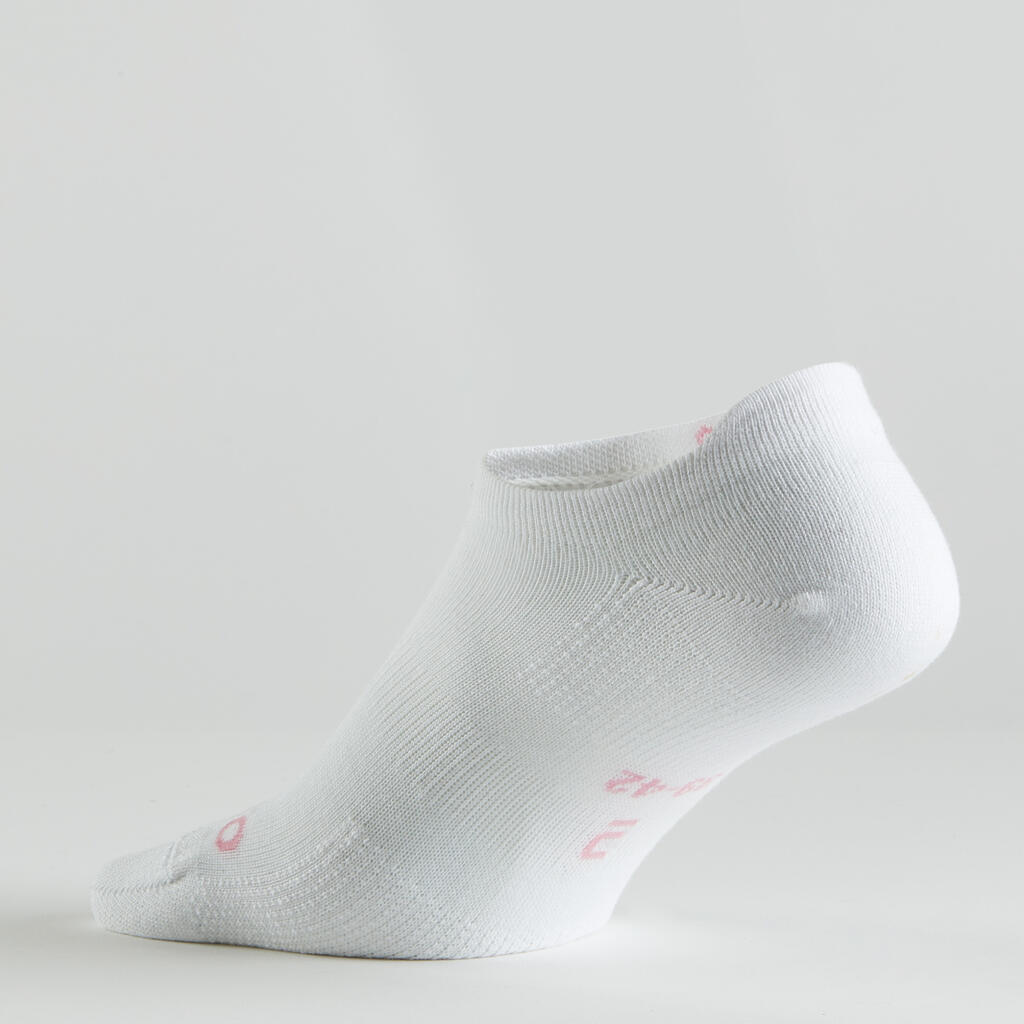 Chaussettes de sport basses Artengo RS 160 motif rose lot de 3.