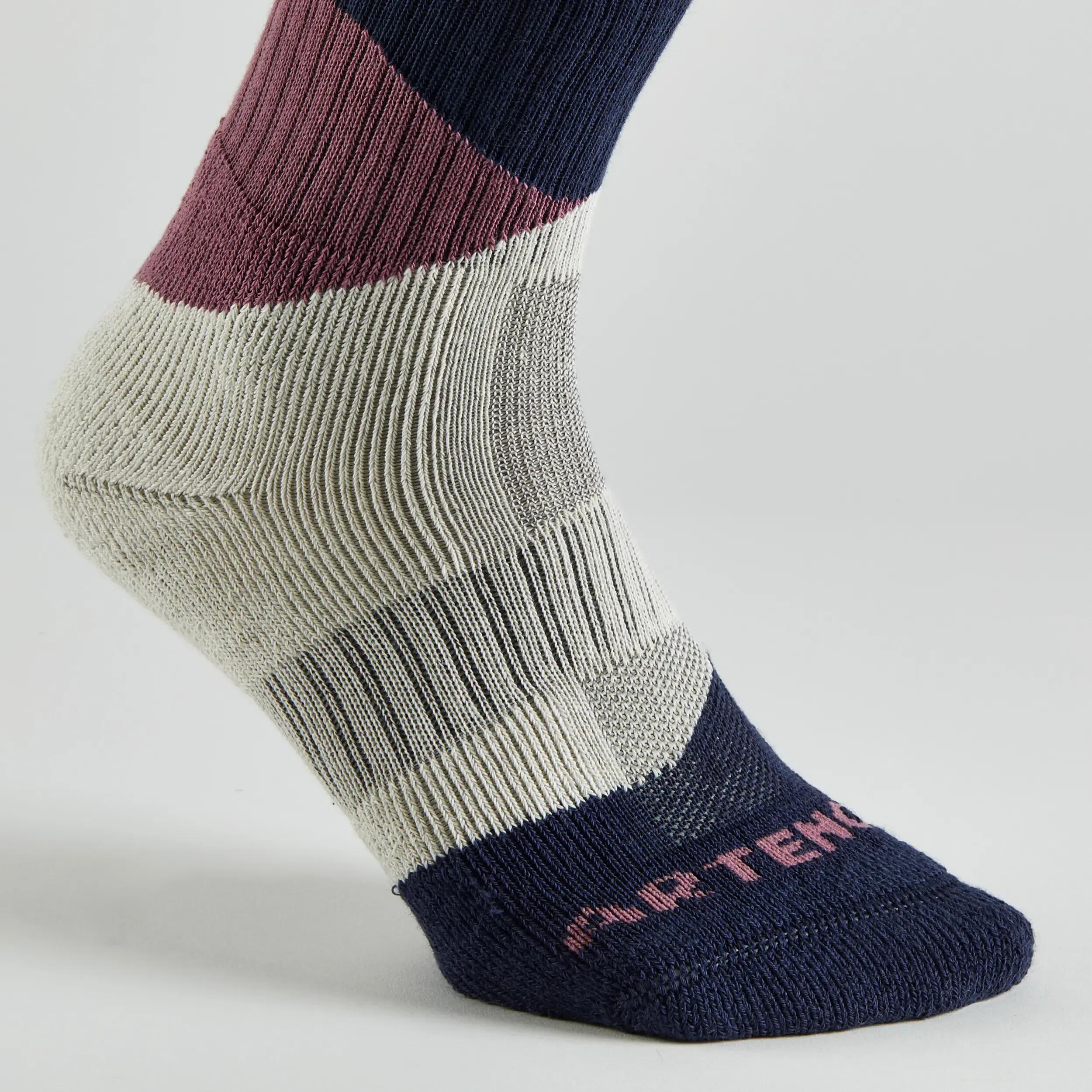 High Tennis Socks Tri-Pack RS 500 - Navy/Purple 2/13