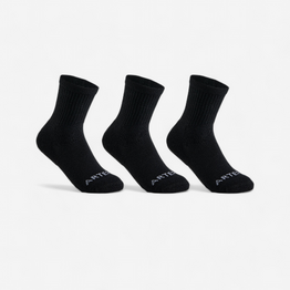 Chaussettes de tennis enfant hautes lot de 3  - rs100 noir