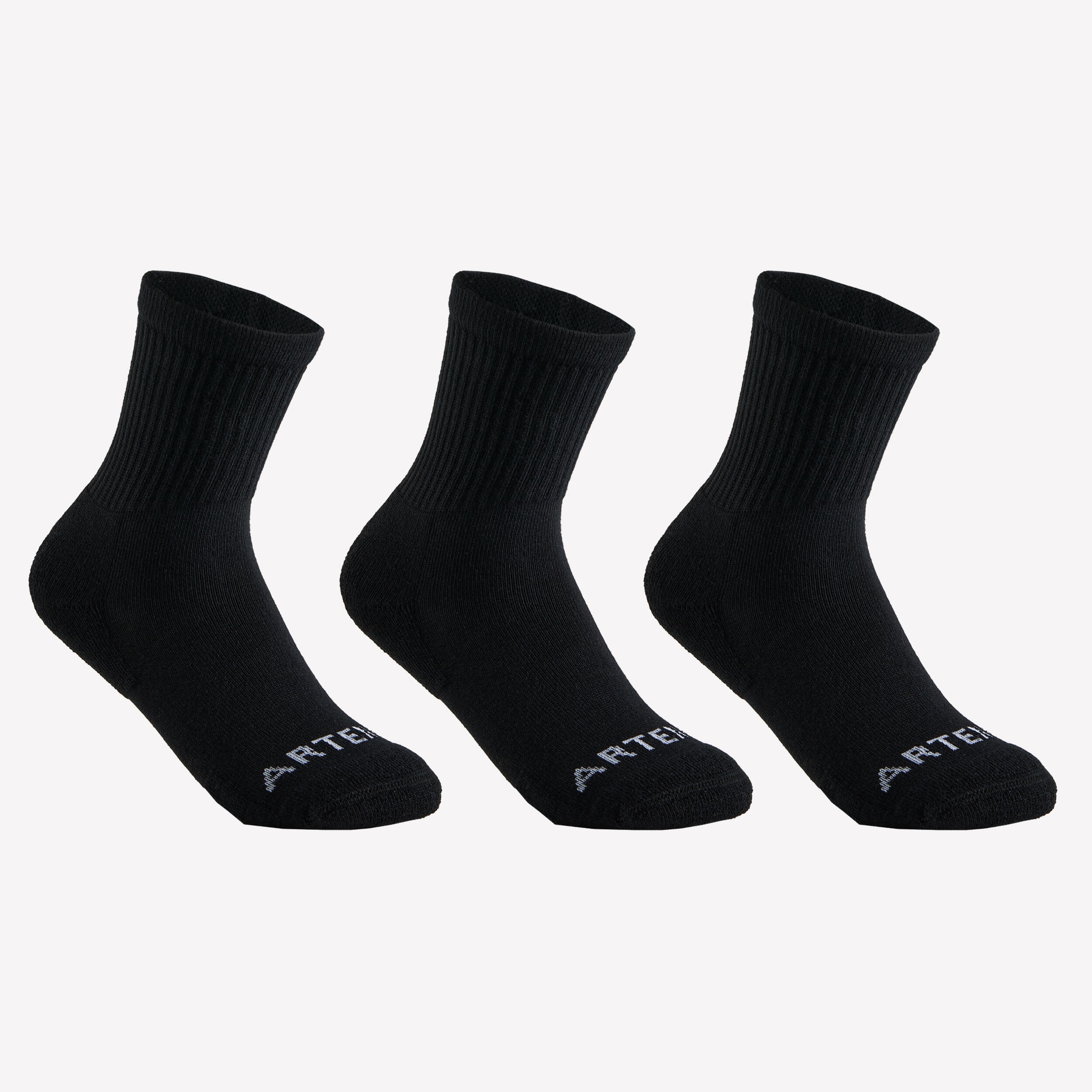 Kids' Tennis Socks RS100 High Tri-Pack - White 1/8