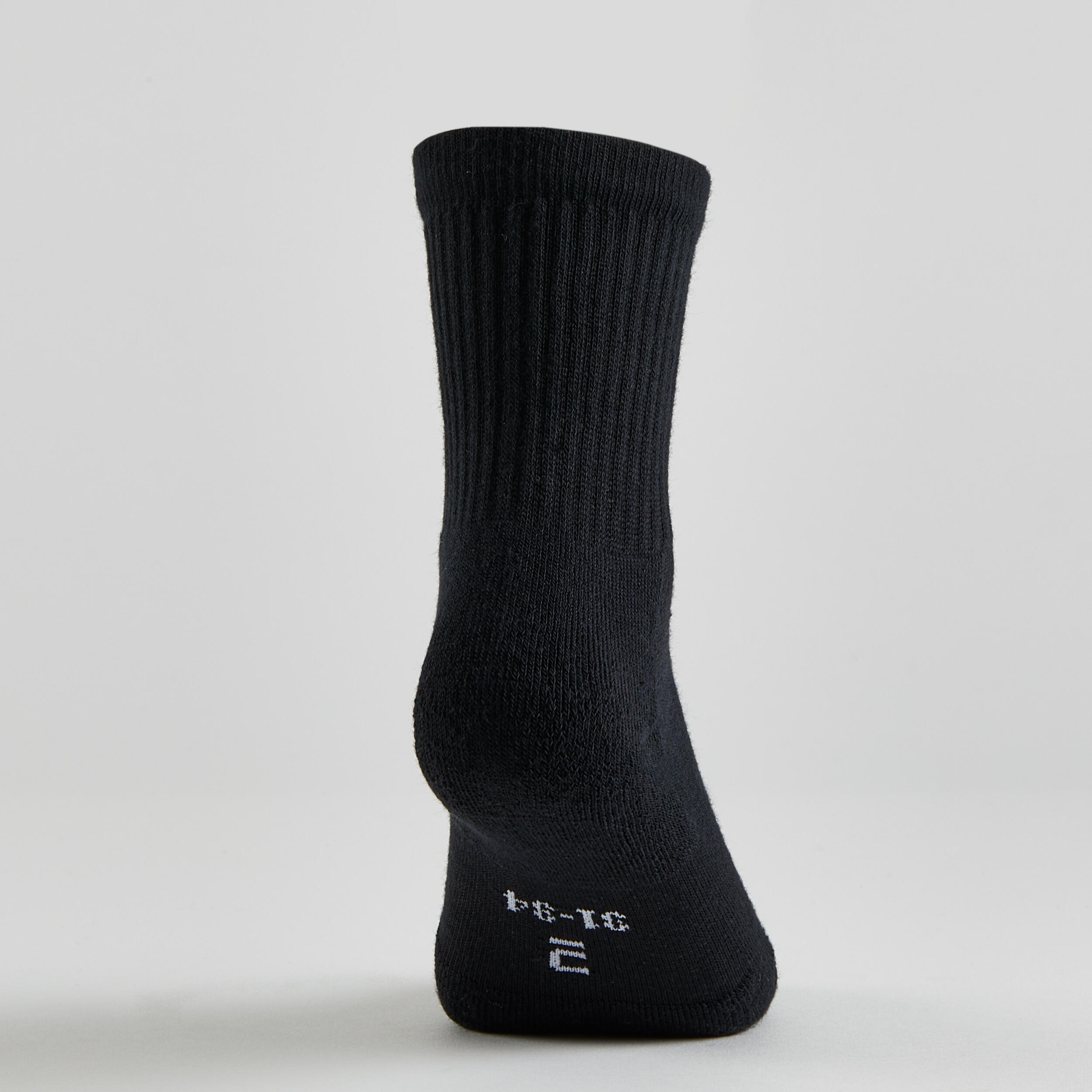 Kids' Tennis Socks RS100 High Tri-Pack - Black 3/8