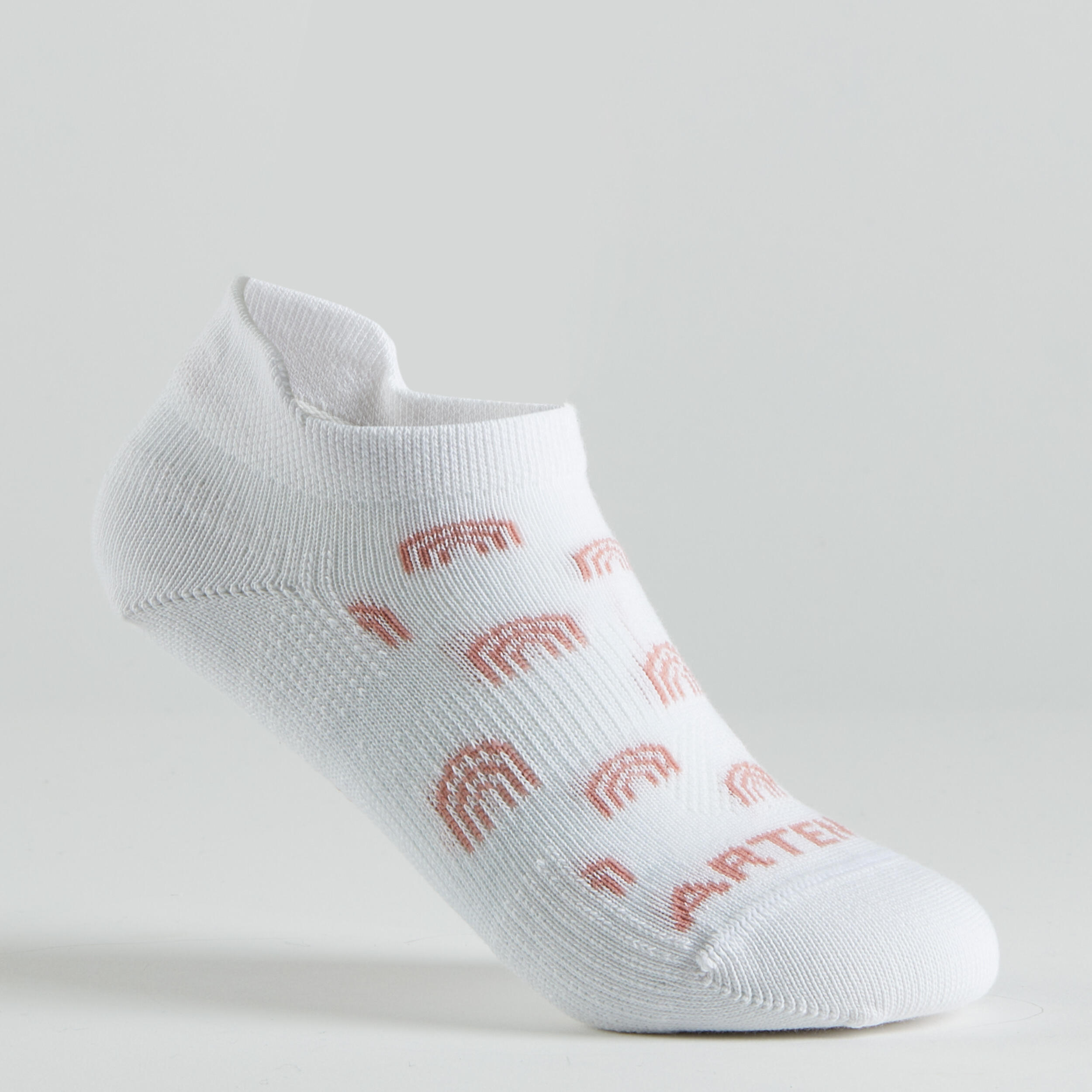 Niedrige Tennissocken für Kinder artengo rs 160 Weiss Rosa, 3 Paar pro Packung 3/4