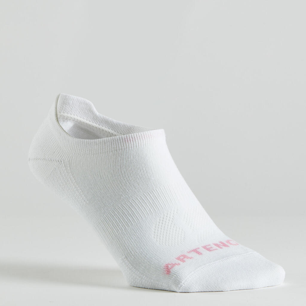 Chaussettes de sport basses Artengo RS 160 motif rose lot de 3.