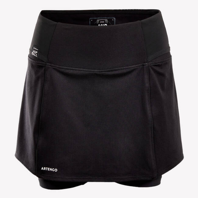 Women's Tennis Hip Ball Skirt + Leggings Dry - Black - Decathlon