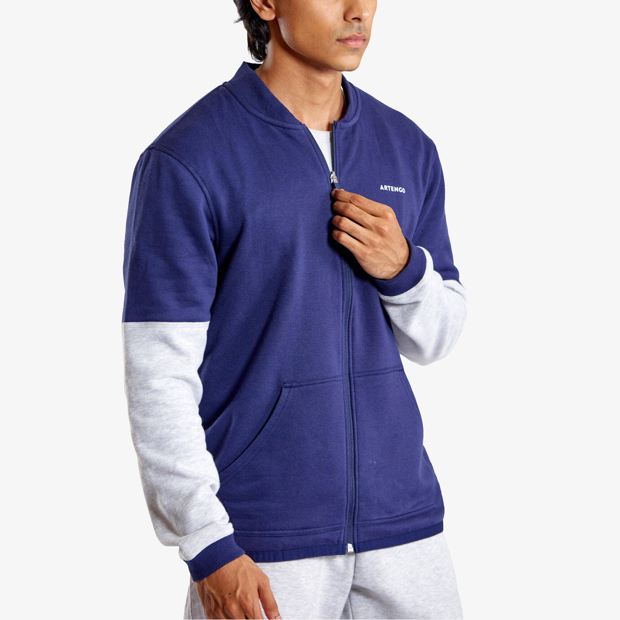 Unisex Tennis Winter Jacket TJA500 Blue and Grey -  4