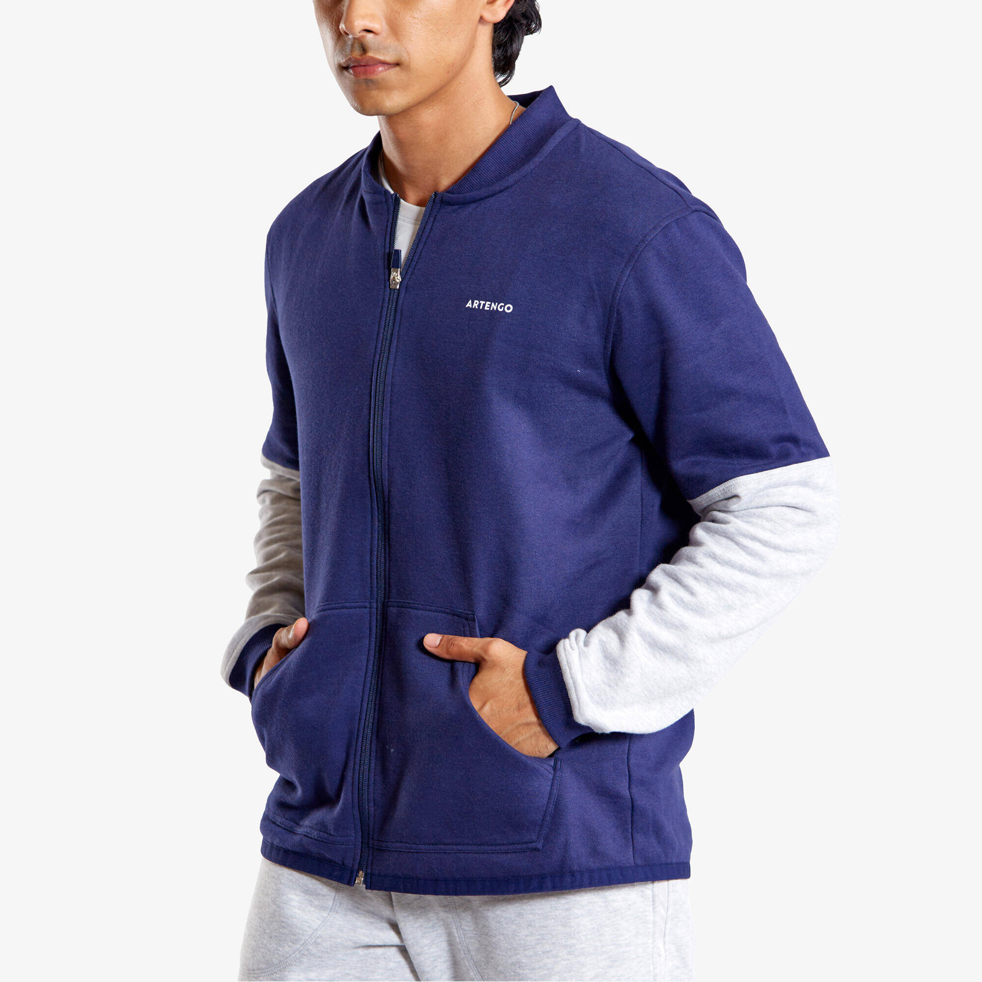 Unisex Tennis Winter Jacket TJA500 Blue and Grey -  5