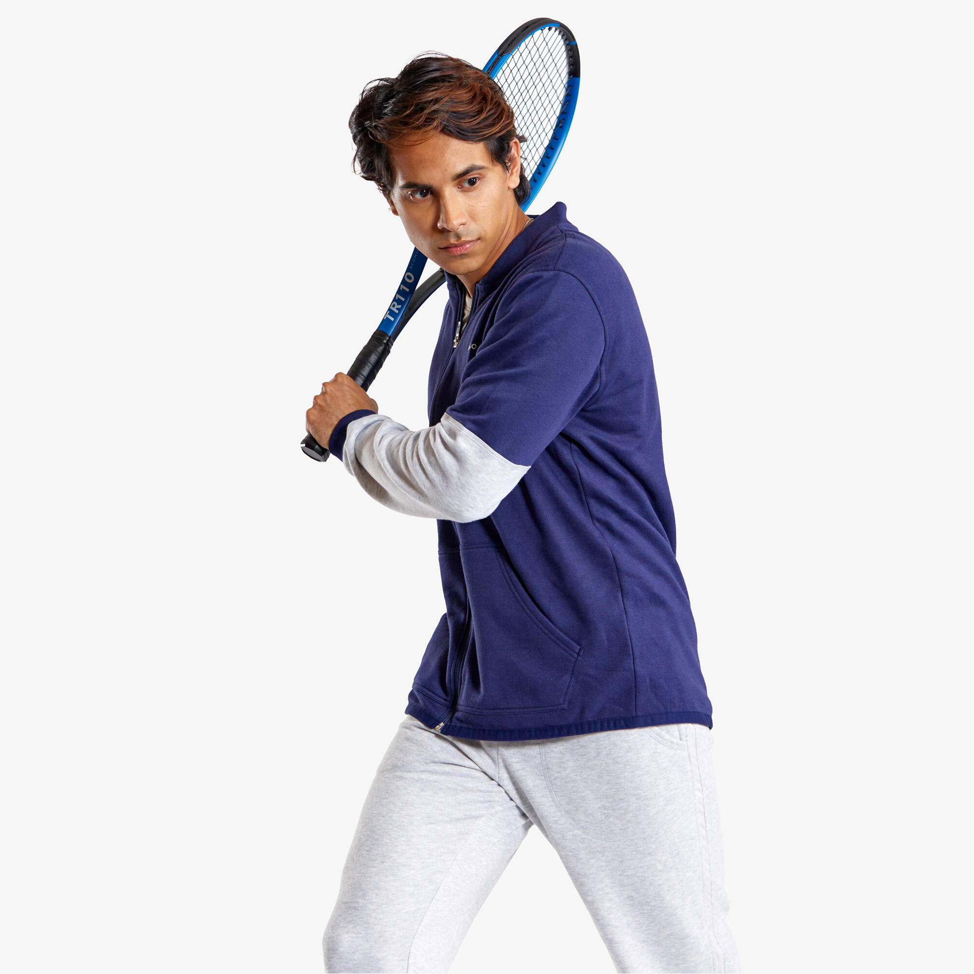 Unisex Tennis Winter Jacket TJA500 Blue and Grey