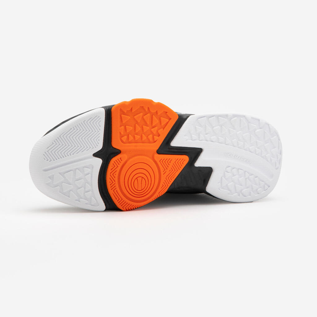 Detská vysoká basketbalová obuv SS500 čierna-oranžová