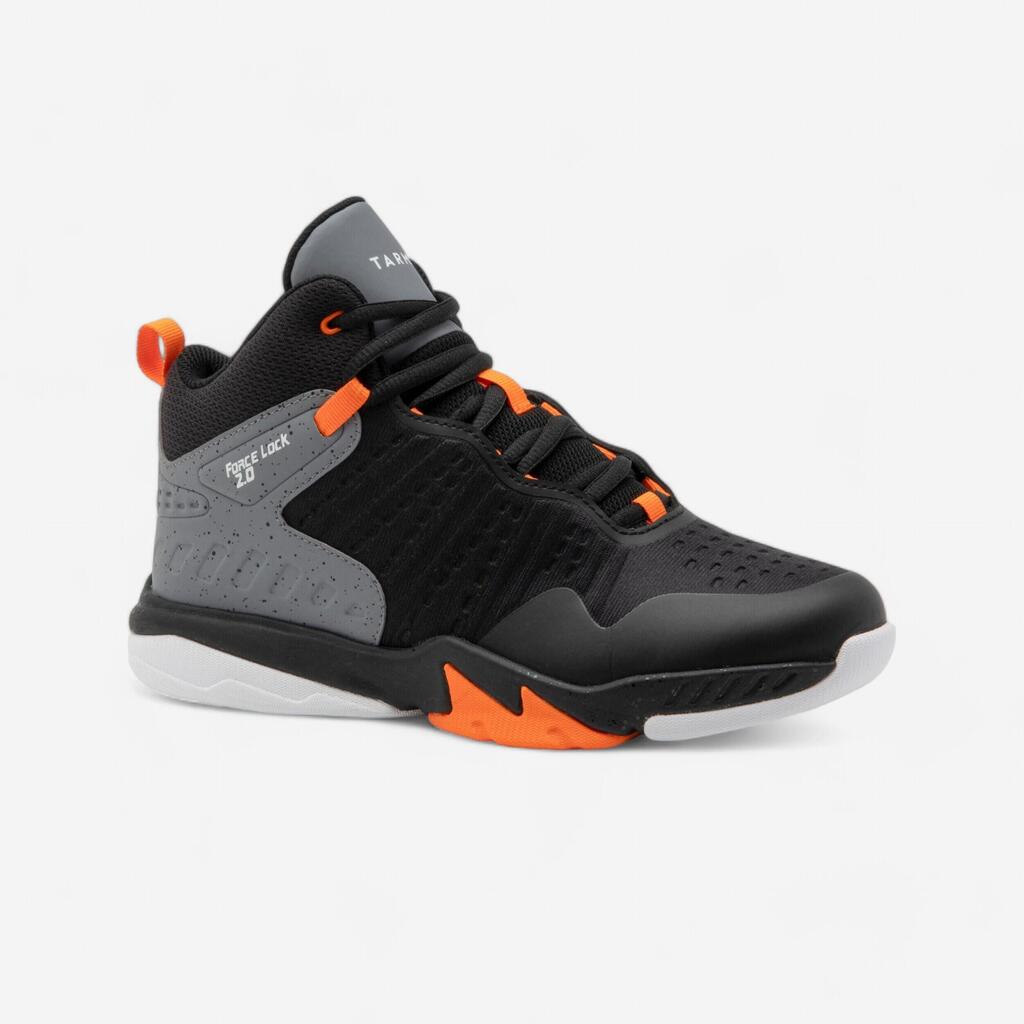 Kinder Basketball Schuhe hoch - SS500 schwarz/orange 