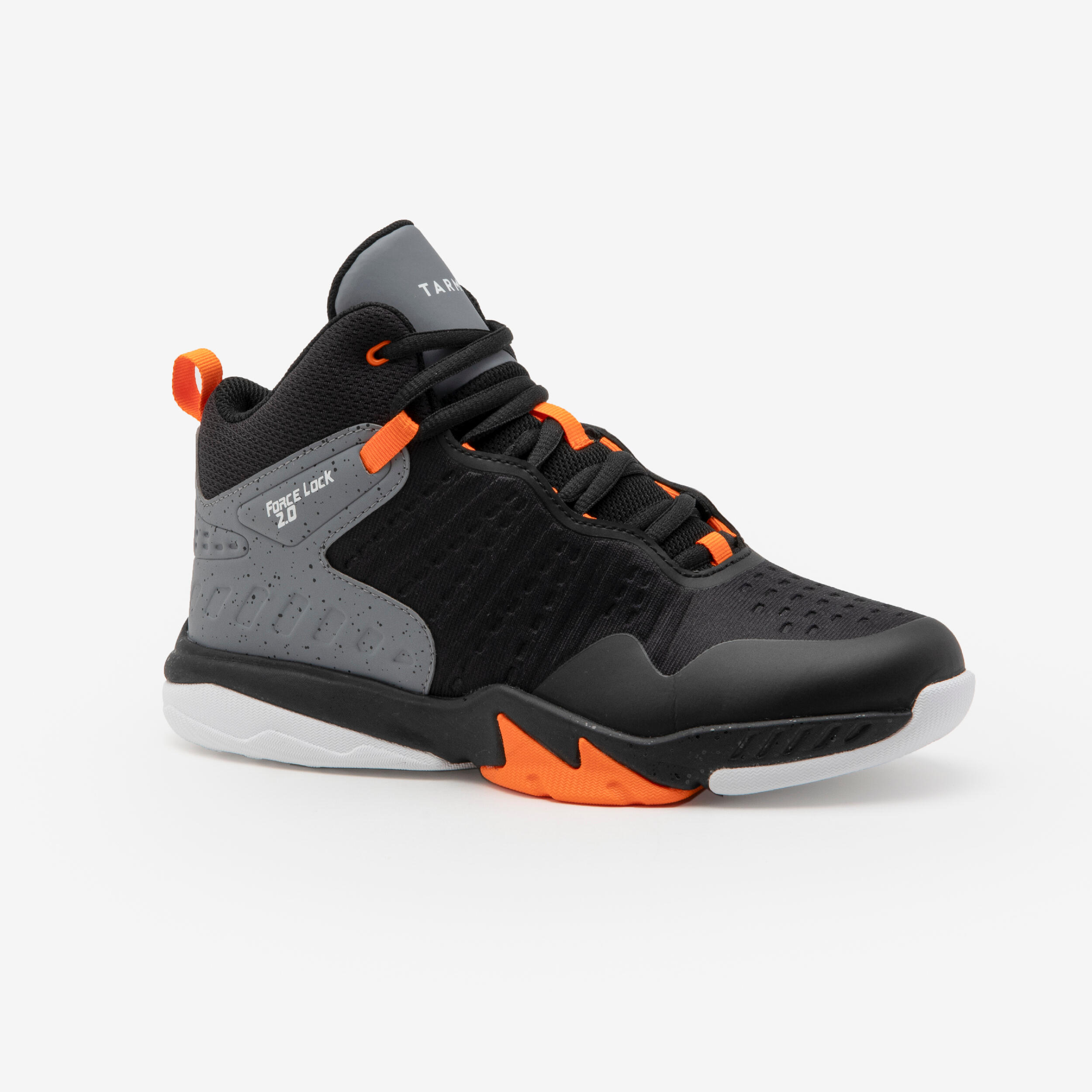 TARMAK Kids' Basketball Shoes SS500 High - Black/Orange