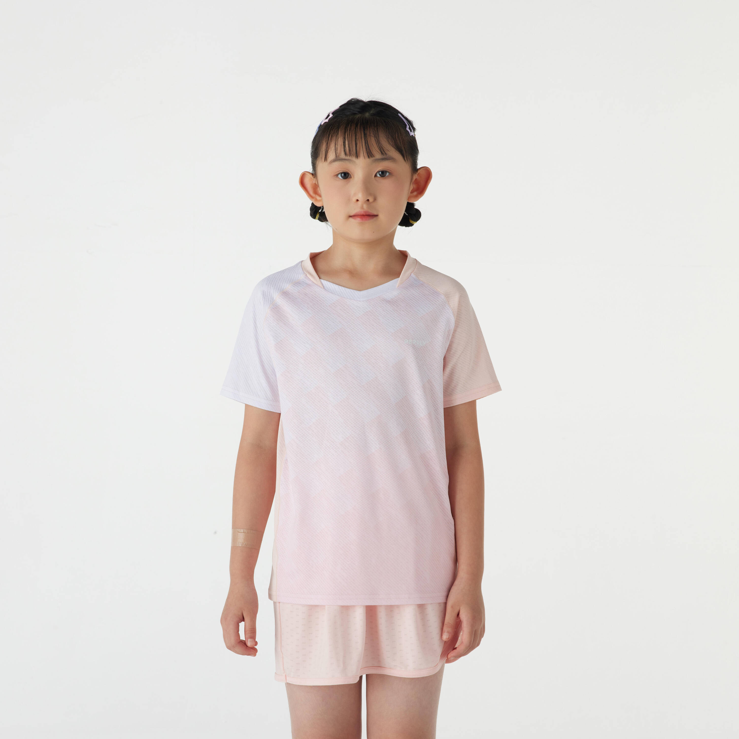 LITE Badminton T-shirt 560 Junior Pink White -  3