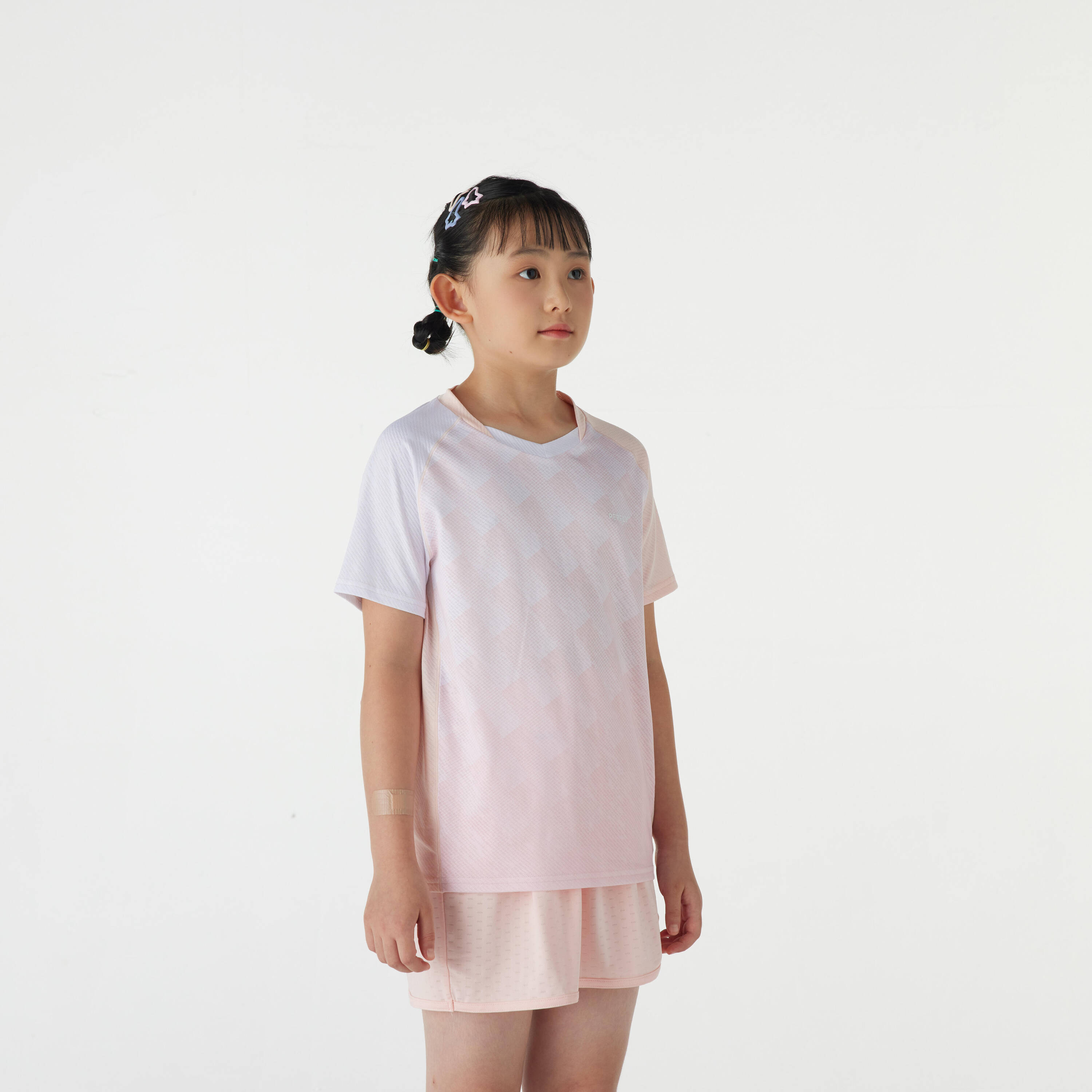 LITE Badminton T-shirt 560 Junior Pink White -  4