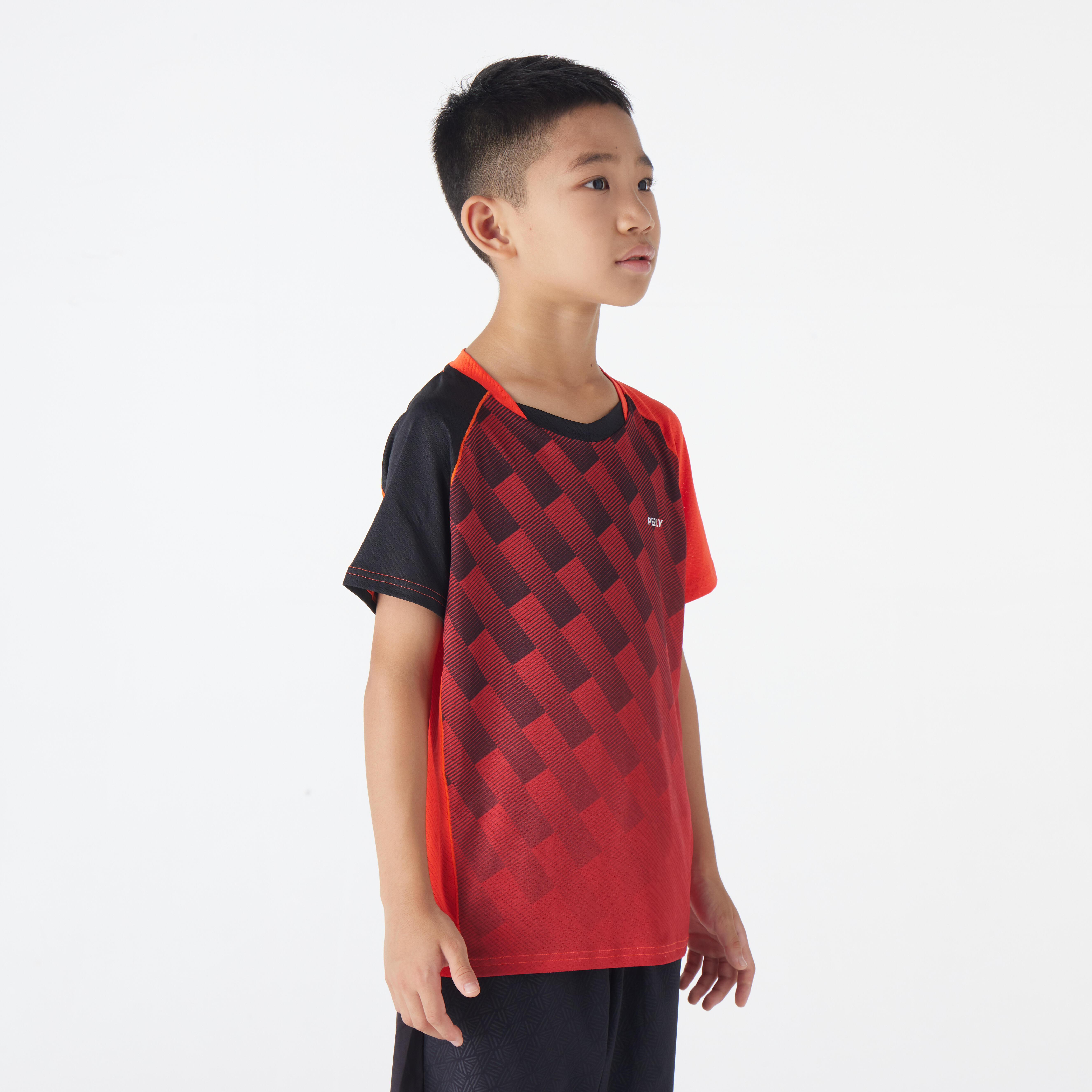 LITE Badminton T-shirt 560 Junior Red Black