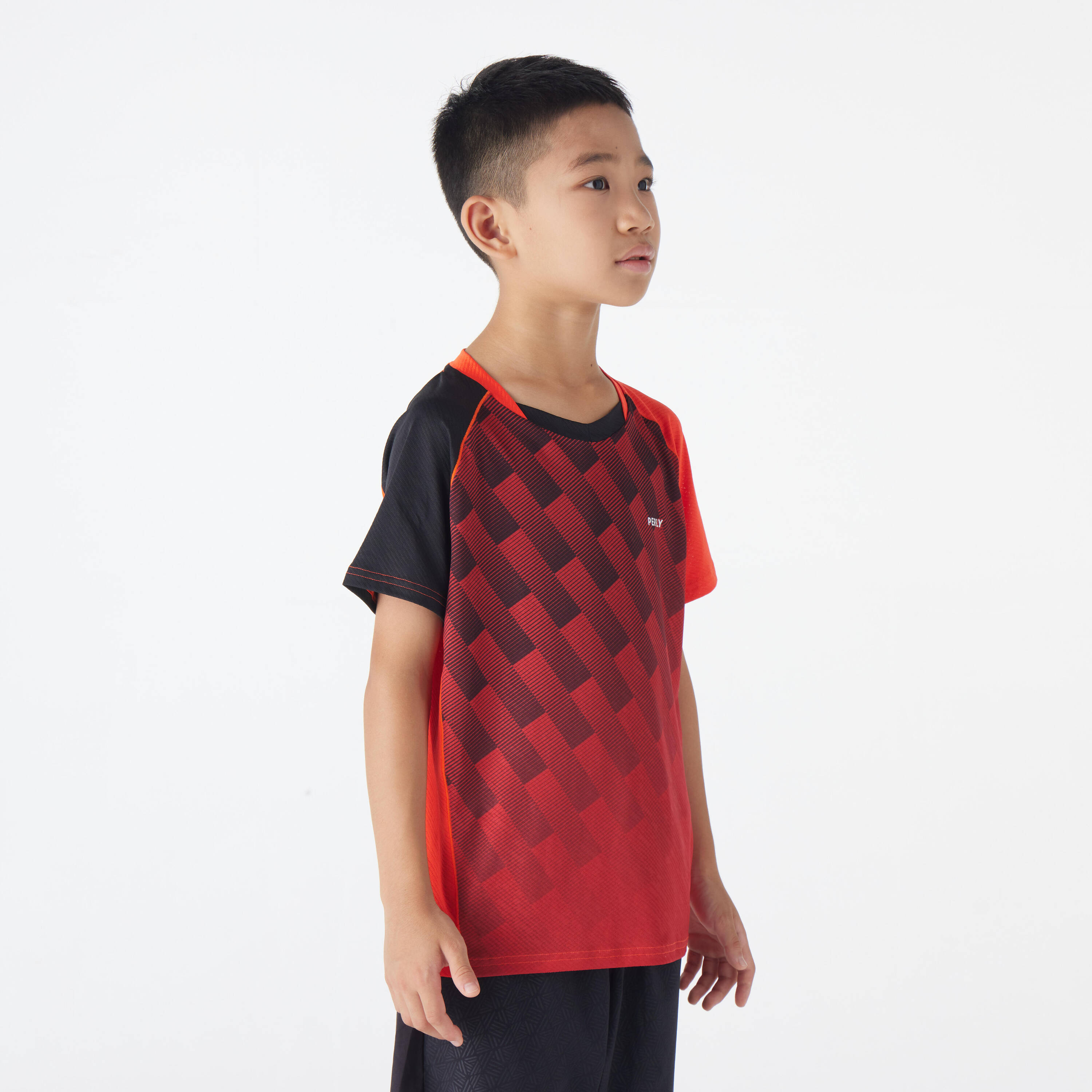 LITE Badminton T-shirt 560 Junior Red Black -  4