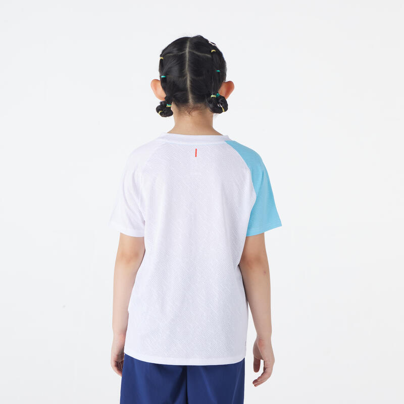 青少年款輕量羽球T恤560 淺水藍