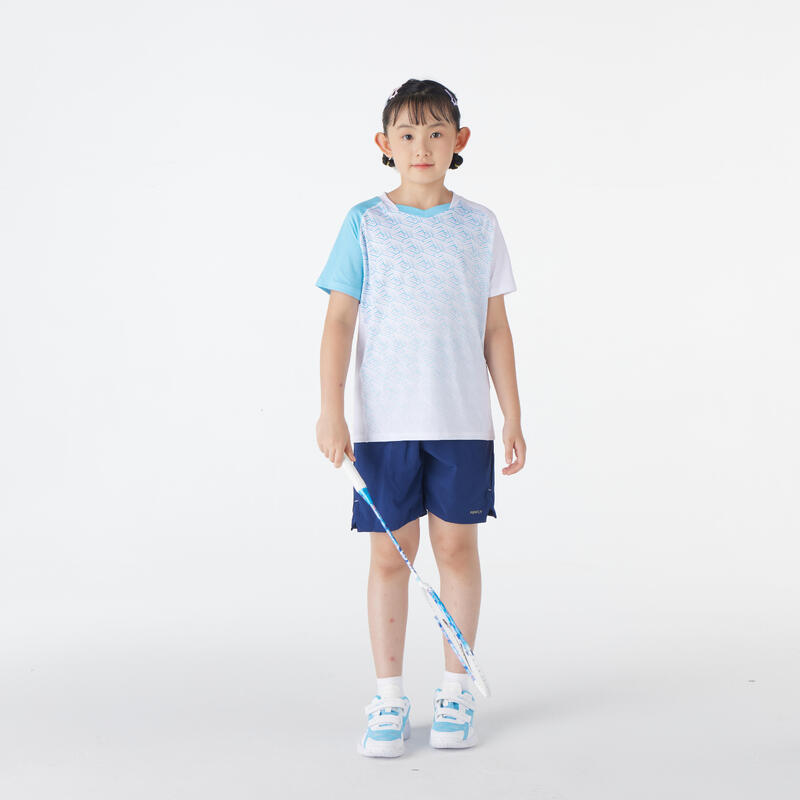 LITE Badminton T-shirt 560 Junior Aqua White