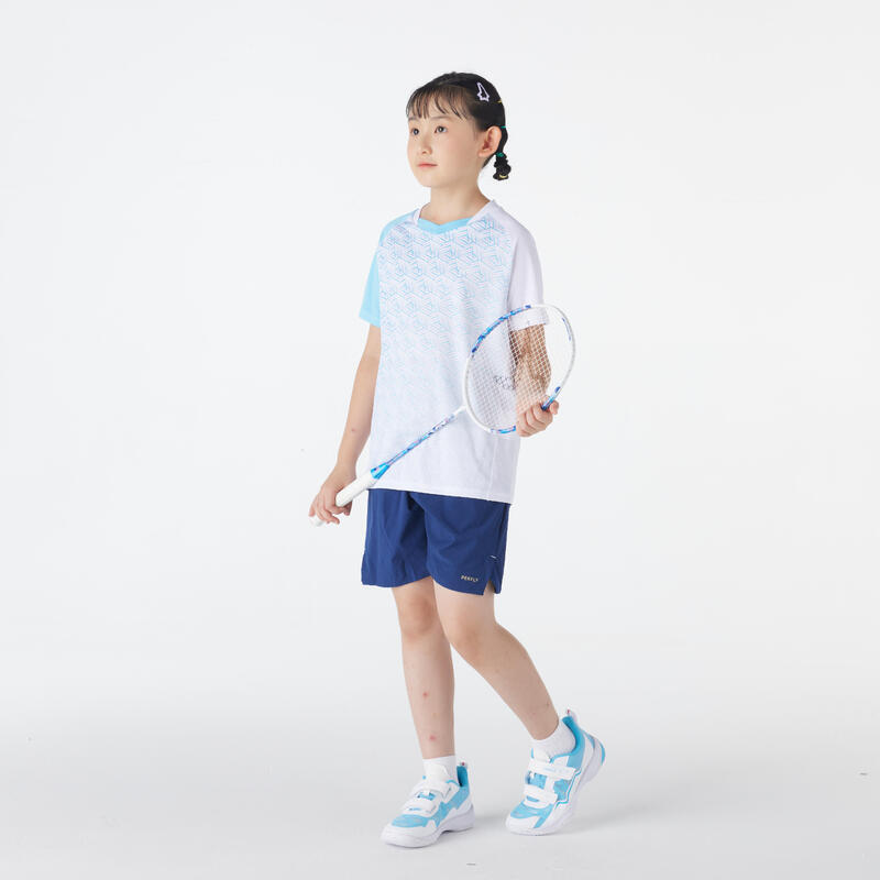 LITE Badminton T-shirt 560 Junior Aqua White