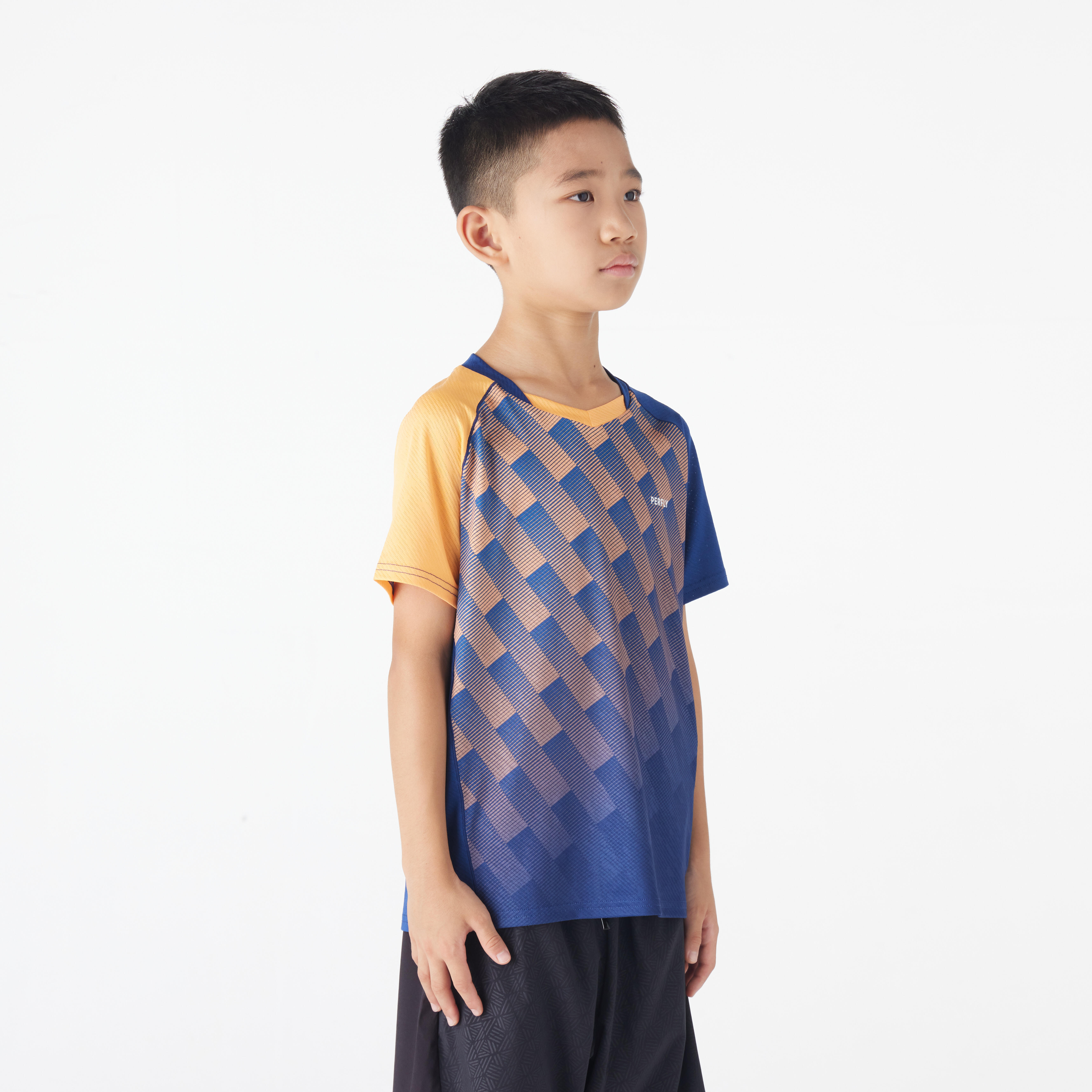 LITE Badminton T-shirt 560 Junior Navy Apricot