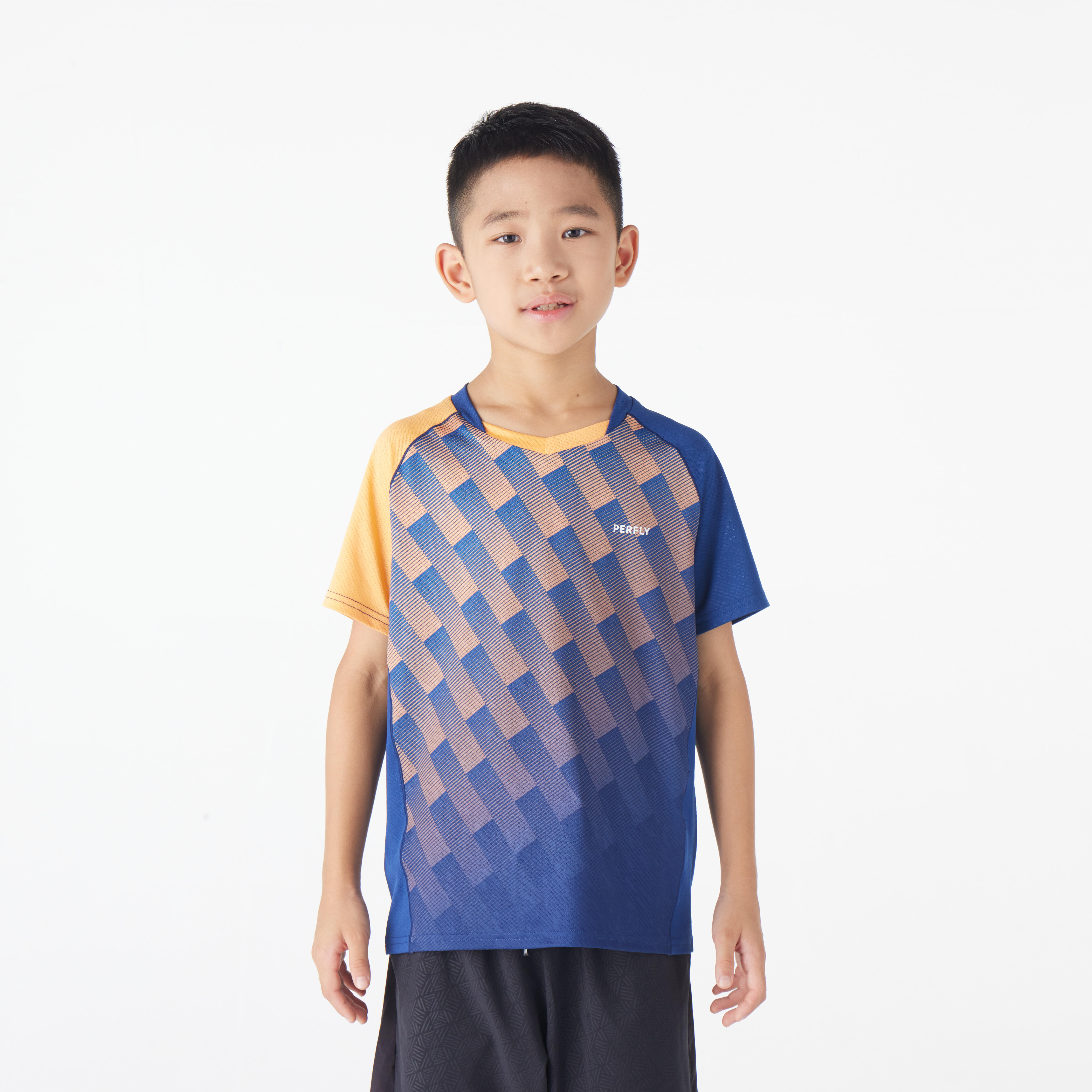 LITE Badminton T-shirt 560 Junior Navy Apricot